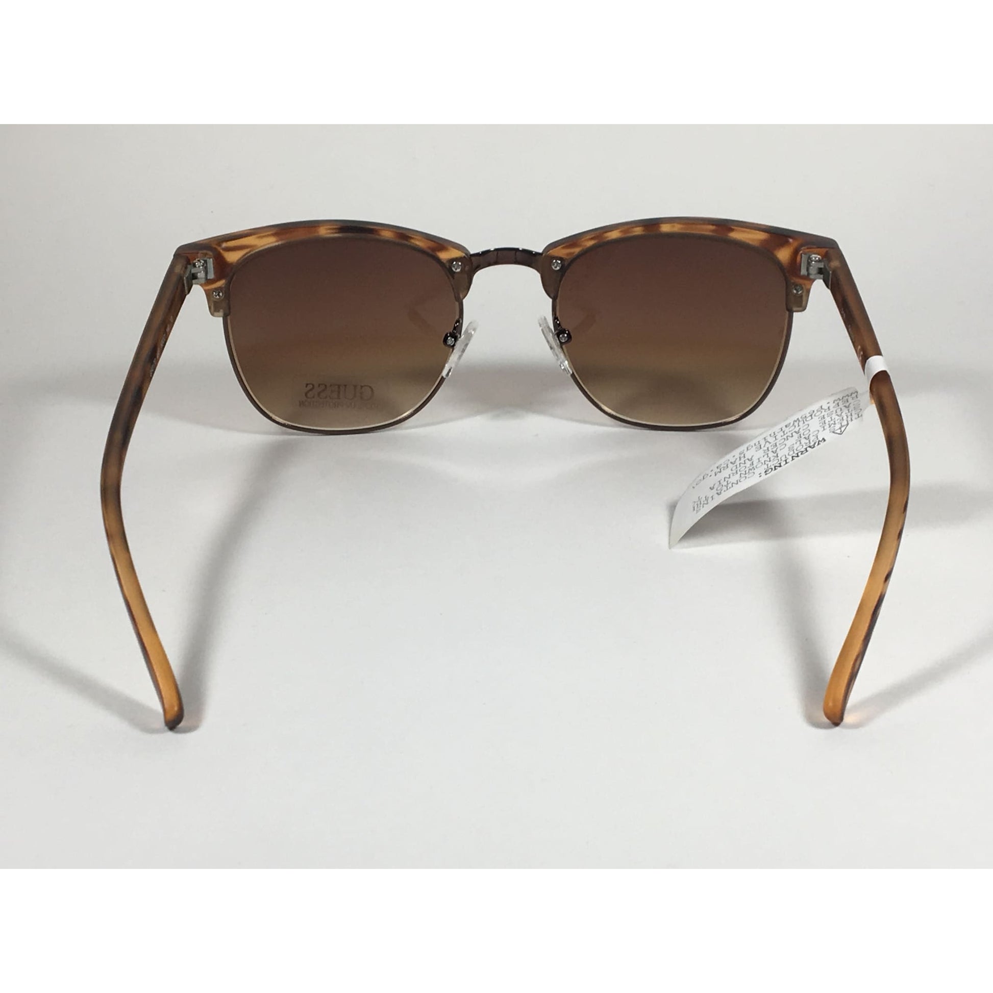 Guess Square Club Sunglasses Brown Wood Havana Frame Brown Gradient Lens GF0170 49F - Sunglasses