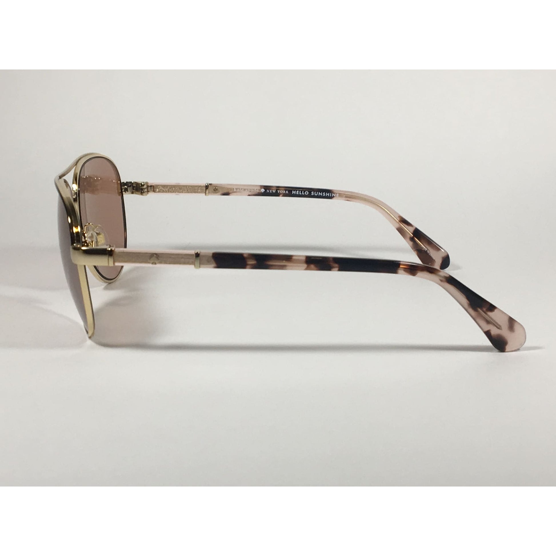 Kate Spade Pilot Sunglasses Light Gold Havana Tortoise Frame Pink Lens EMILYANN/S Q0J2S - Sunglasses