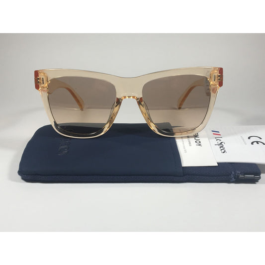Le Specs Escapade Sunglasses Square Sandstorm Crystal Frame Gold Semi Mirror Lens - Sunglasses
