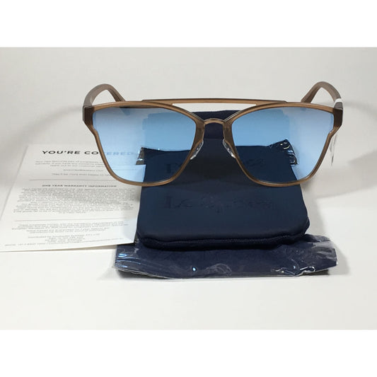 Le Specs Herstory Aviator Sunglasses Matte Ginger Frame Light Blue Mirror Lens LSP1802153 - Sunglasses