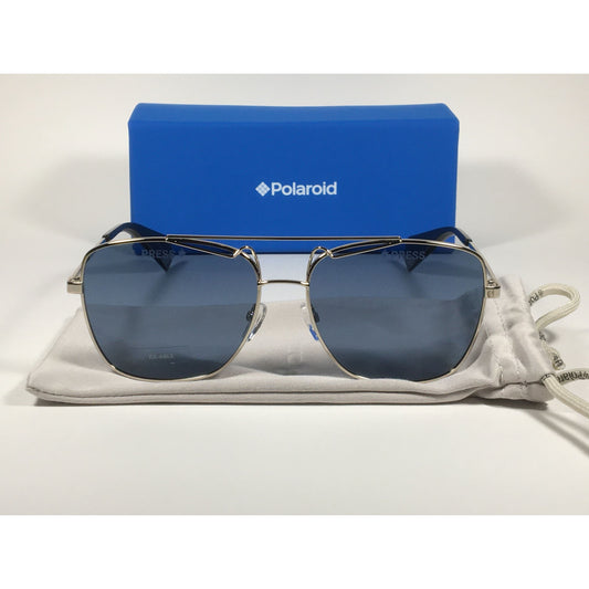 Polaroid Polarized Sunglasses Light Gold Frame Gray Blue Lens PLD6049SX 3YG-3C - Sunglasses