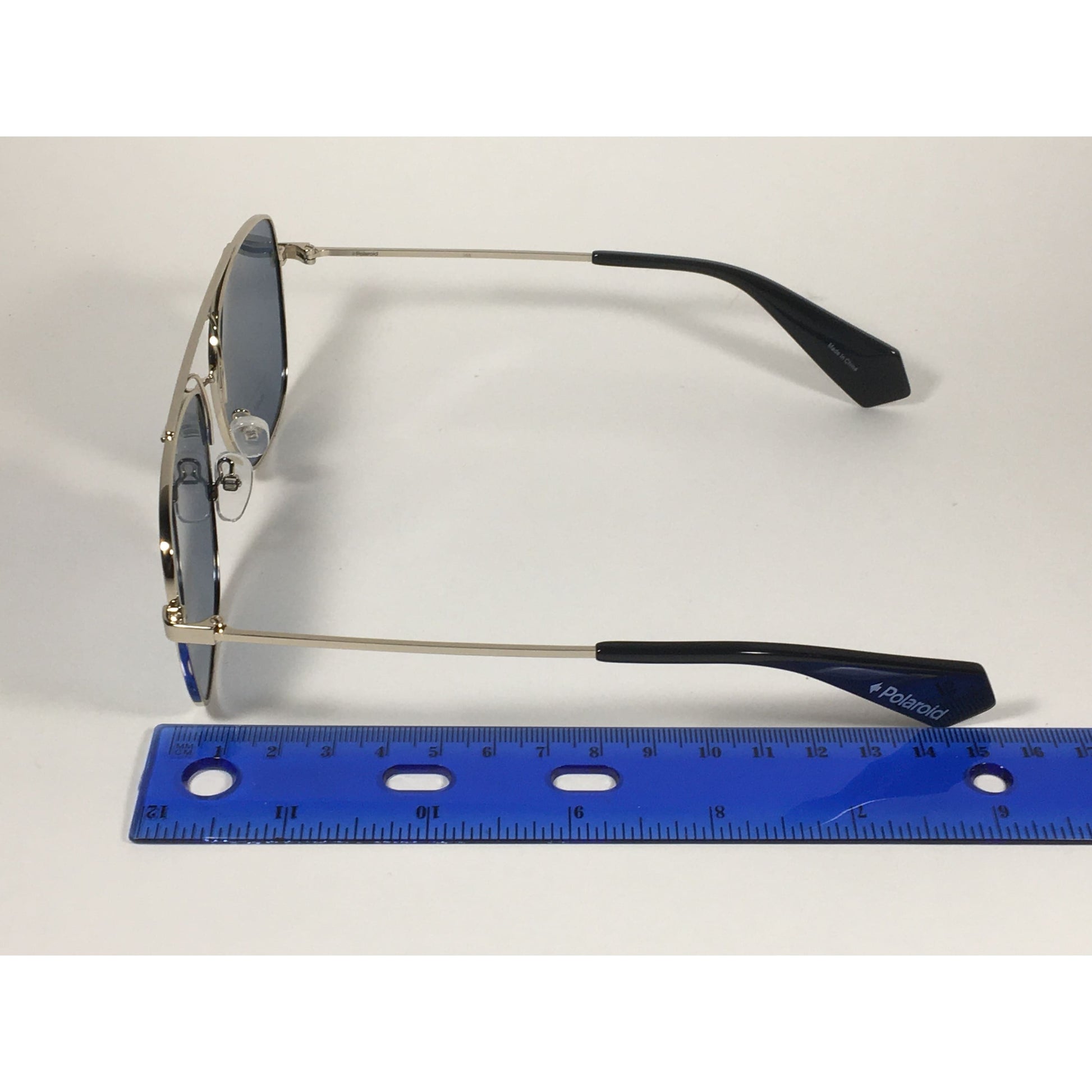 Polaroid Polarized Sunglasses Light Gold Frame Gray Blue Lens PLD6049SX 3YG-3C - Sunglasses