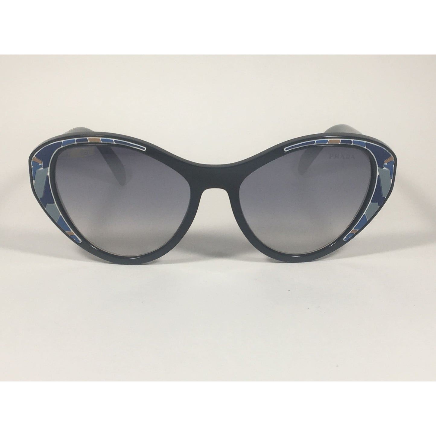 Prada Tapestry Sunglasses Gray Black Blue Gradient Lens SPR14U LDM-5R0 - Sunglasses