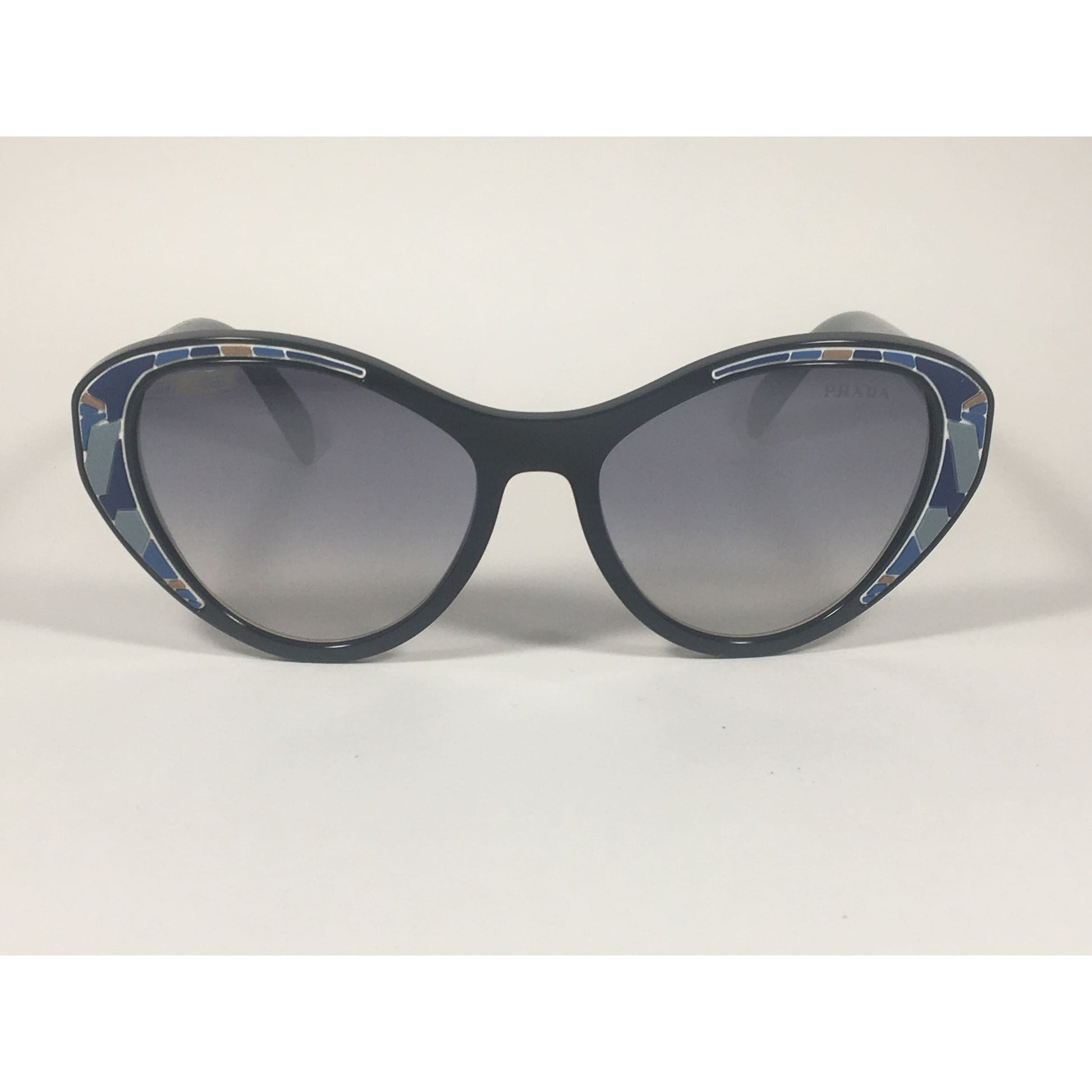 Prada Tapestry Sunglasses Gray Black Blue Gradient Lens SPR14U LDM-5R0 - Sunglasses