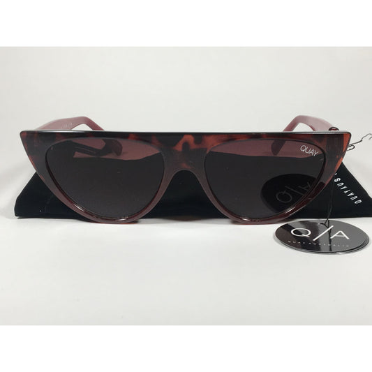 Quay Australia QW000296 TORTRD/BRN Run Away Flat Cat Eye Sunglasses Red Brown Tortoise Gradient Lenses - Sunglasses