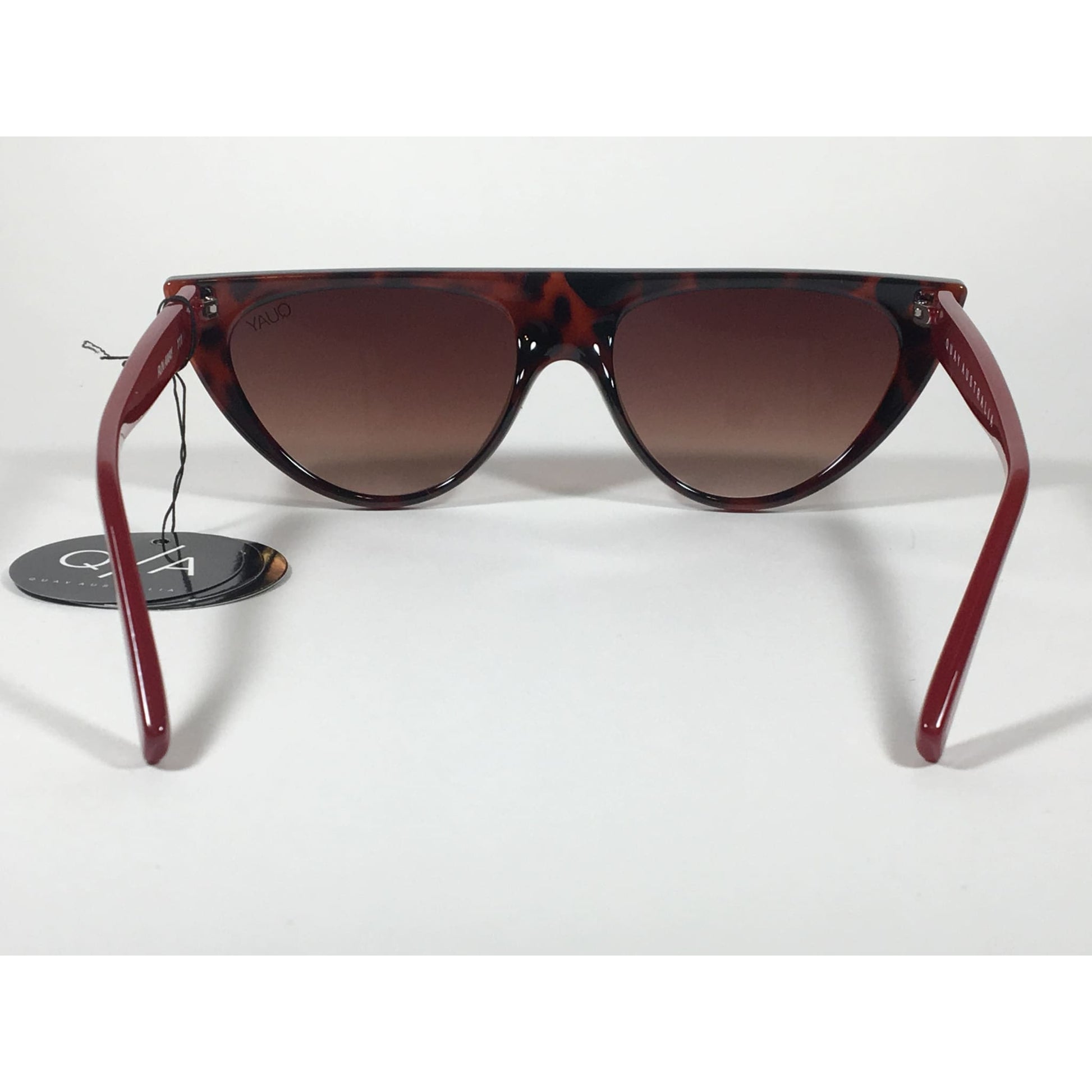 Quay Australia QW000296 TORTRD/BRN Run Away Flat Cat Eye Sunglasses Red Brown Tortoise Gradient Lenses - Sunglasses