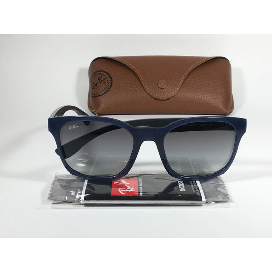Ray-Ban Active Lifestyle Wayfarer Sunglasses RB4197 6042/11 Blue Plastic Frame Gray Gradient Lens - Sunglasses