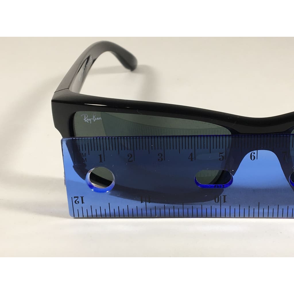 Ray-Ban Active Rectangle Sunglasses Black Gloss Nylon Frame Green Lens RB4151 601 - Sunglasses