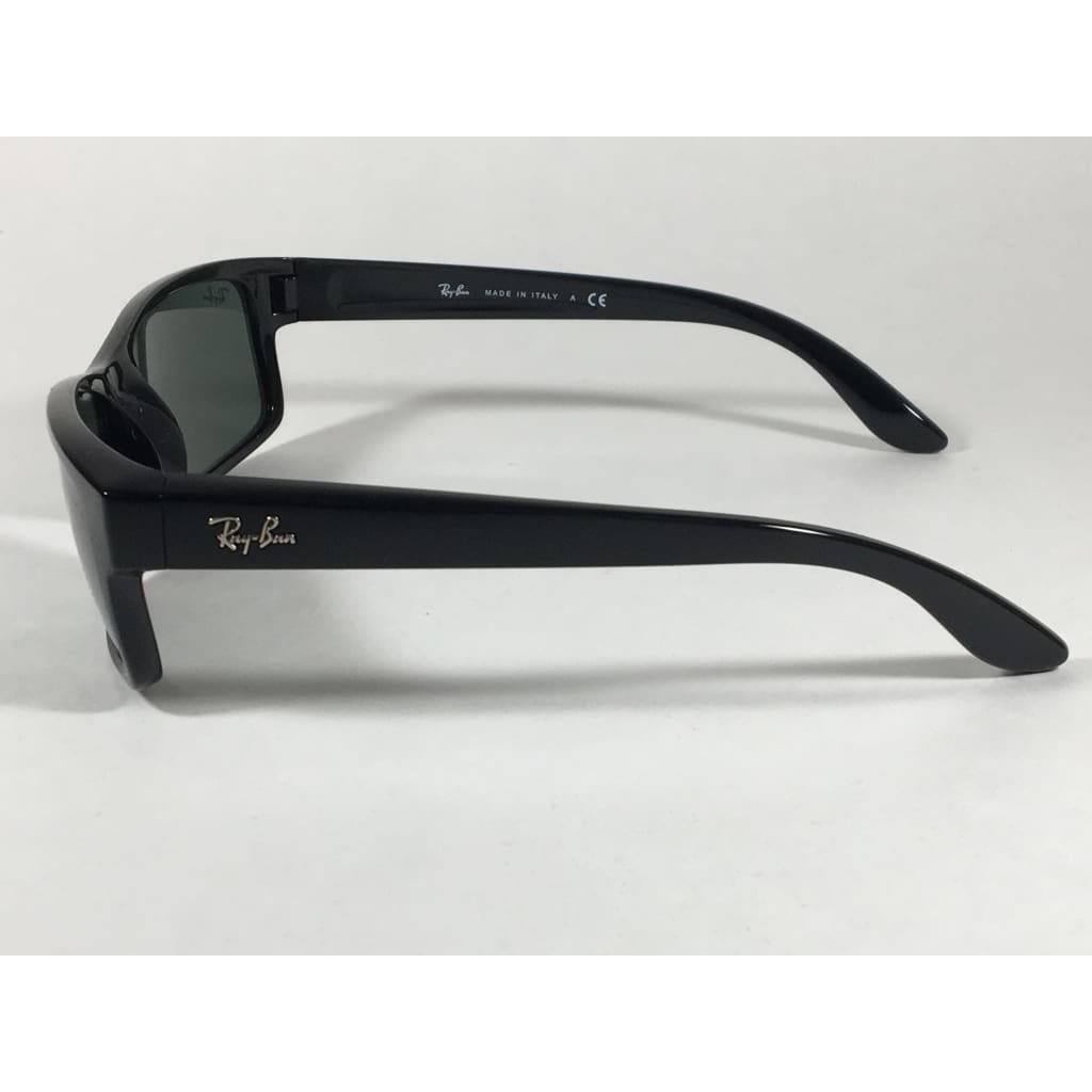 Ray-Ban Active Rectangle Sunglasses Black Gloss Nylon Frame Green Lens RB4151 601 - Sunglasses