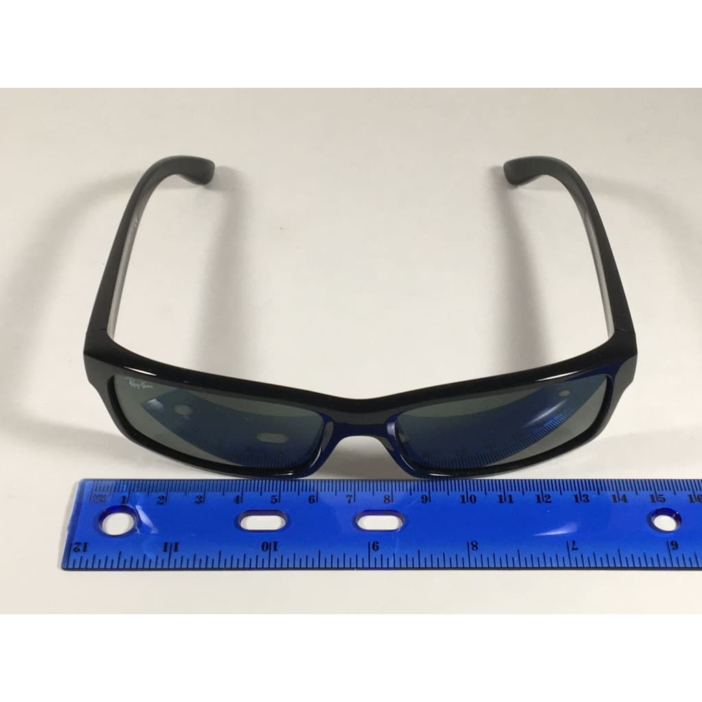 Ray-Ban Active Rectangle Sunglasses Black Gloss Nylon Frame Green Lens RB4151 601 - Sunglasses
