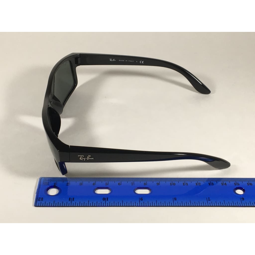 Ray-Ban Active Rectangle Sunglasses Black Gloss Nylon Frame Green Lens RB4151 601 - Sunglasses