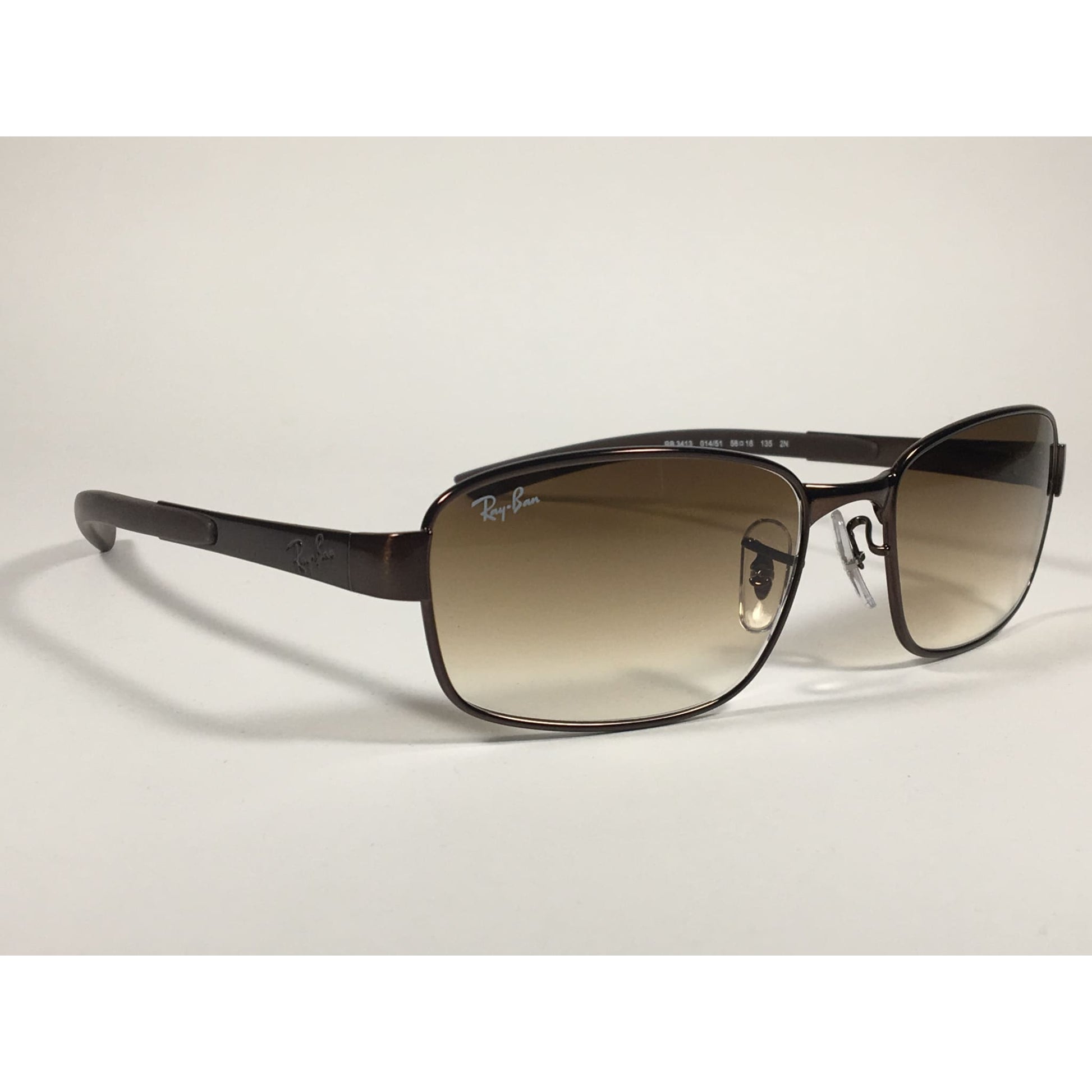 Ray-Ban Active Rectangle Sunglasses Brown Metal Frame Gradient RB3413 014/51 - Sunglasses