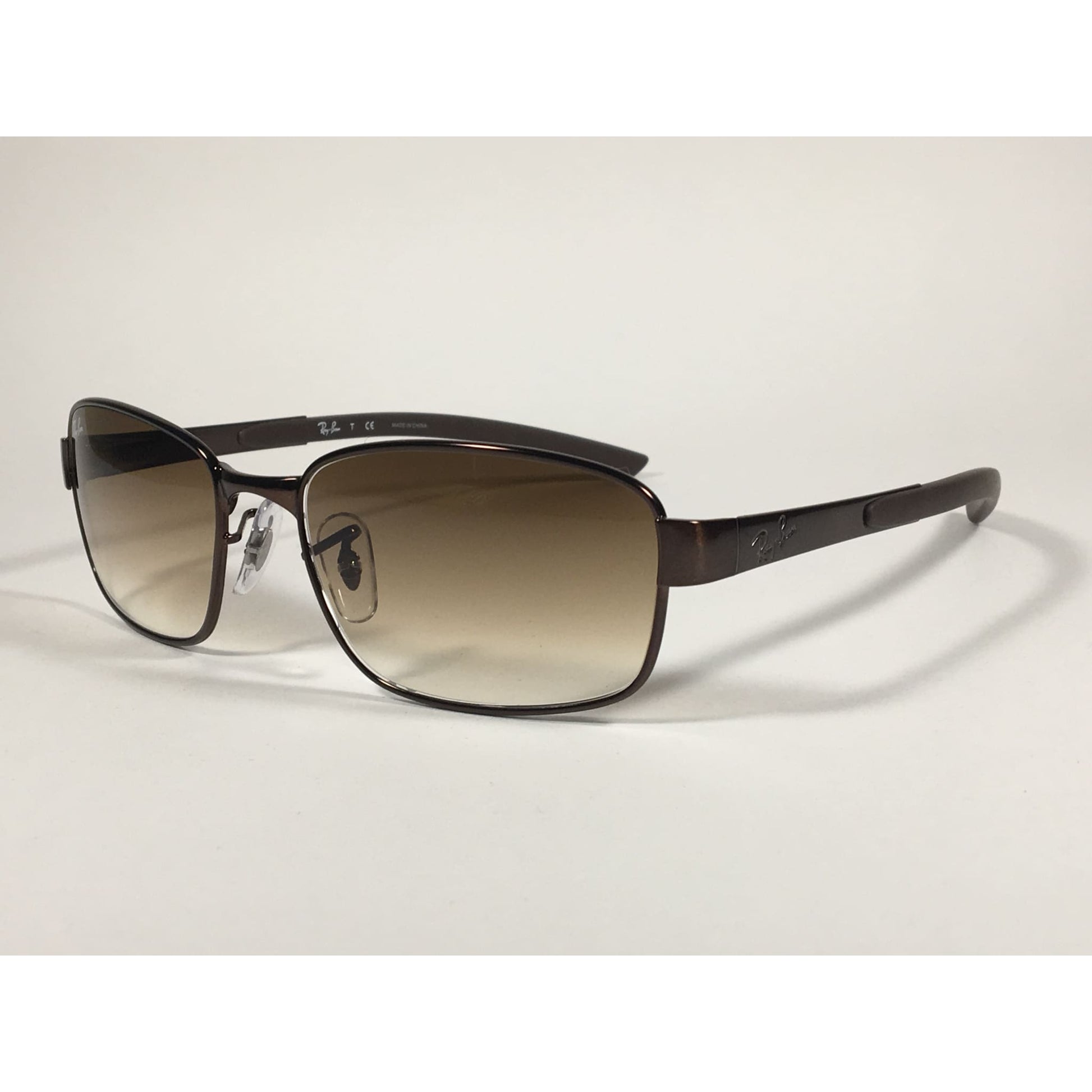 Ray-Ban Active Rectangle Sunglasses Brown Metal Frame Gradient RB3413 014/51 - Sunglasses