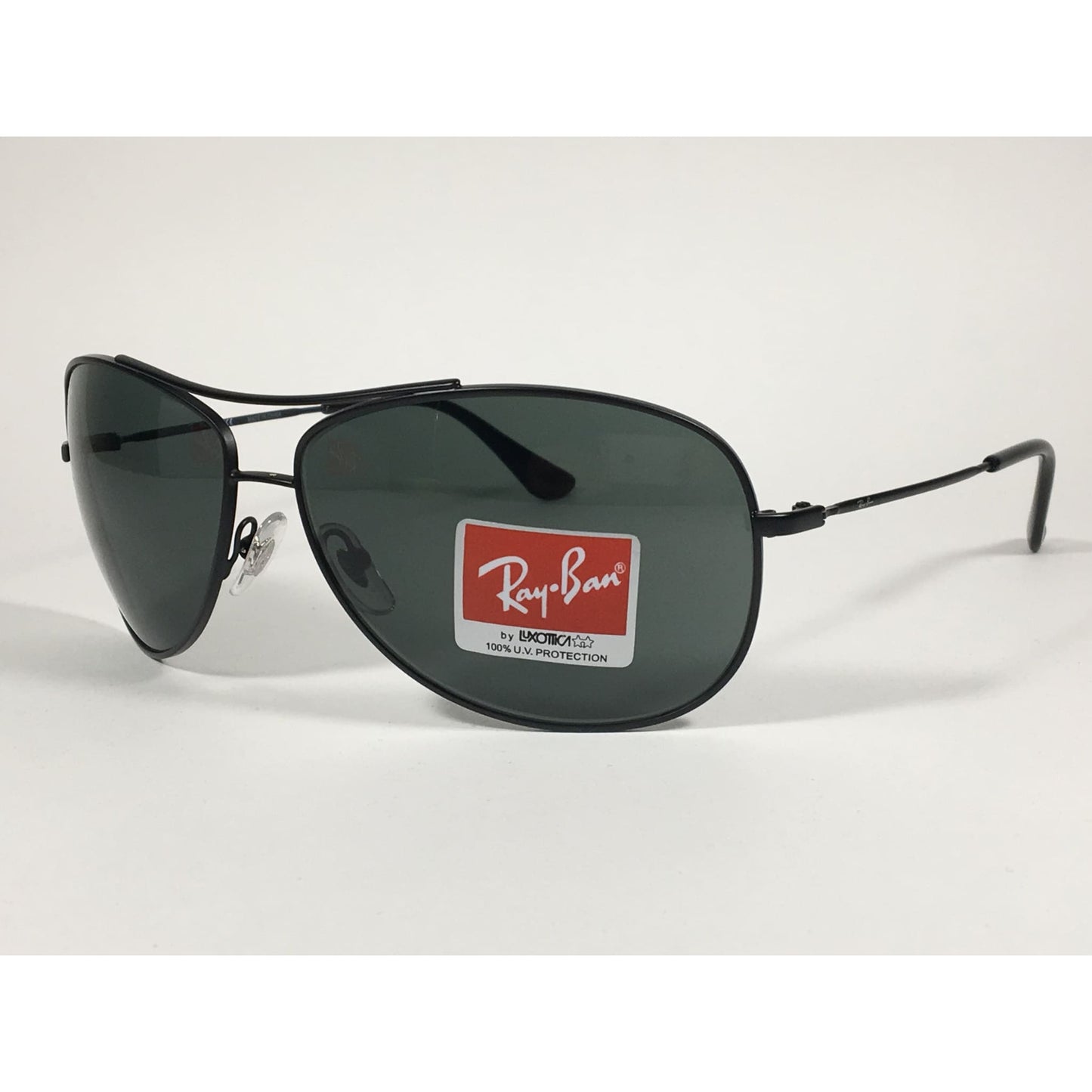 Ray-Ban Highstreet Aviator Pilot Sunglasses Matte Black Green Lens RB3293 006/71 - Sunglasses