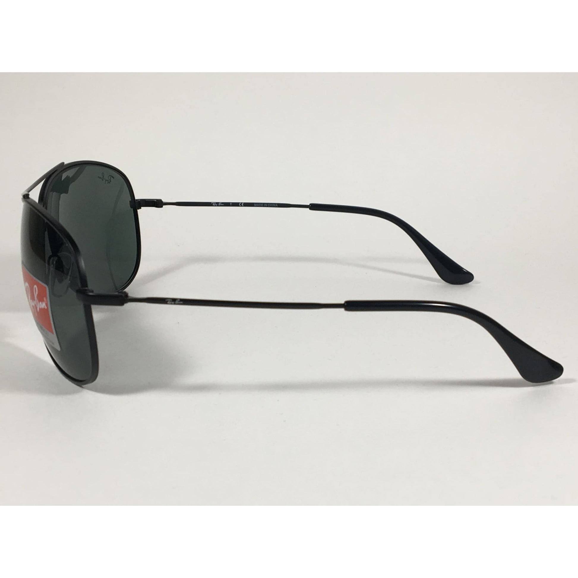 Ray-Ban Highstreet Aviator Pilot Sunglasses Matte Black Green Lens