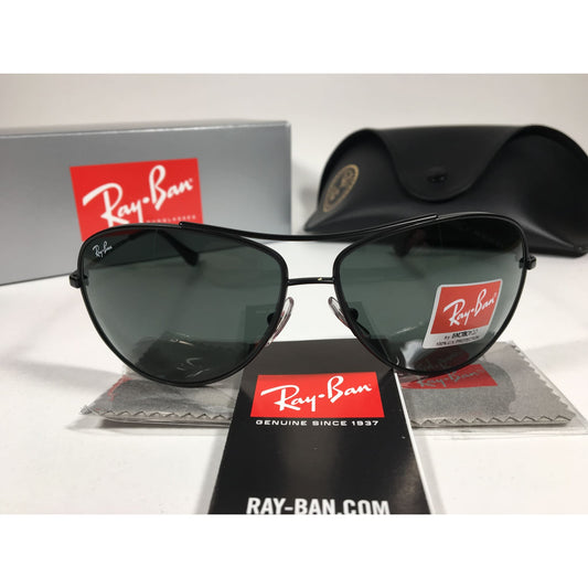 Ray-Ban Highstreet Aviator Pilot Sunglasses Matte Black Green Lens RB3293 006/71 - Sunglasses