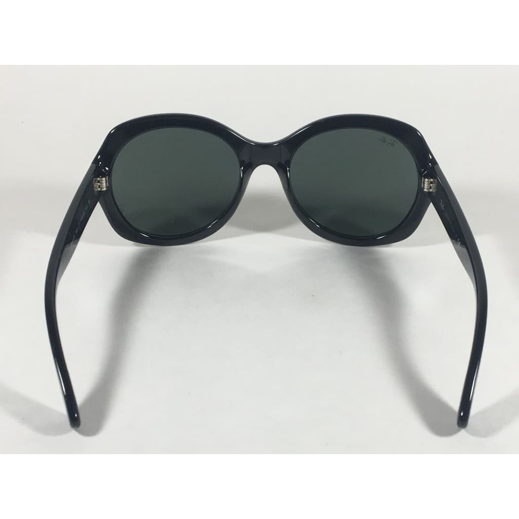 Ray-Ban Highstreet Round Sunglasses Black Gloss Nylon Frame Green Lens Rb4191 601/71 - Sunglasses