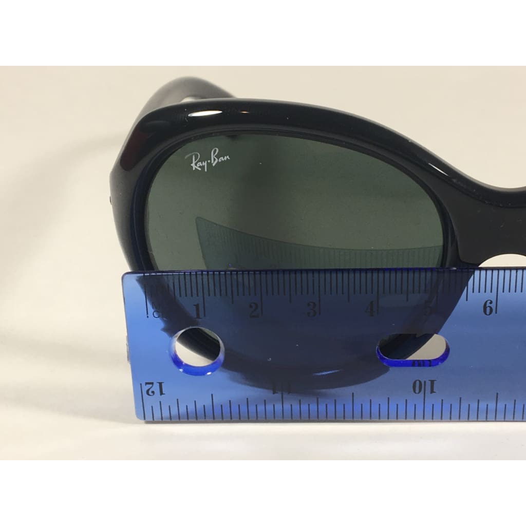 Ray-Ban Highstreet Round Sunglasses Black Gloss Nylon Frame Green Lens Rb4191 601/71 - Sunglasses