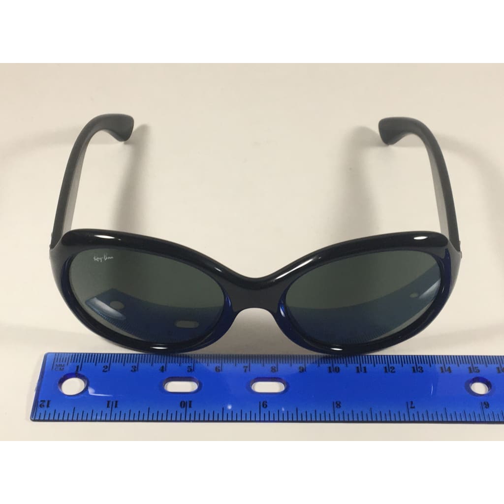 Ray-Ban Highstreet Round Sunglasses Black Gloss Nylon Frame Green Lens Rb4191 601/71 - Sunglasses