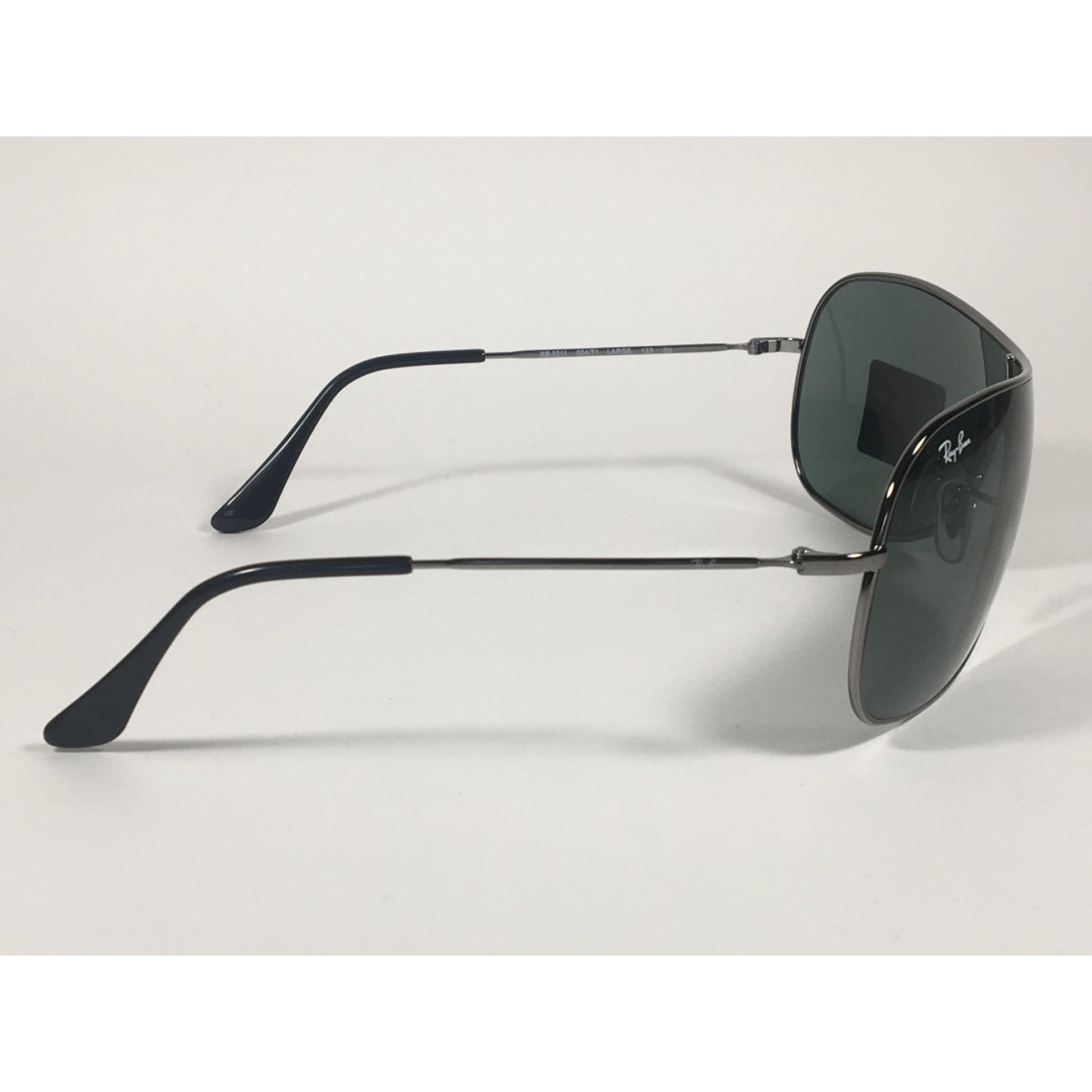 Ray-Ban Highstreet Shield Sunglasses Gunmetal Frame Green Lens RB3211 004/71 - Sunglasses