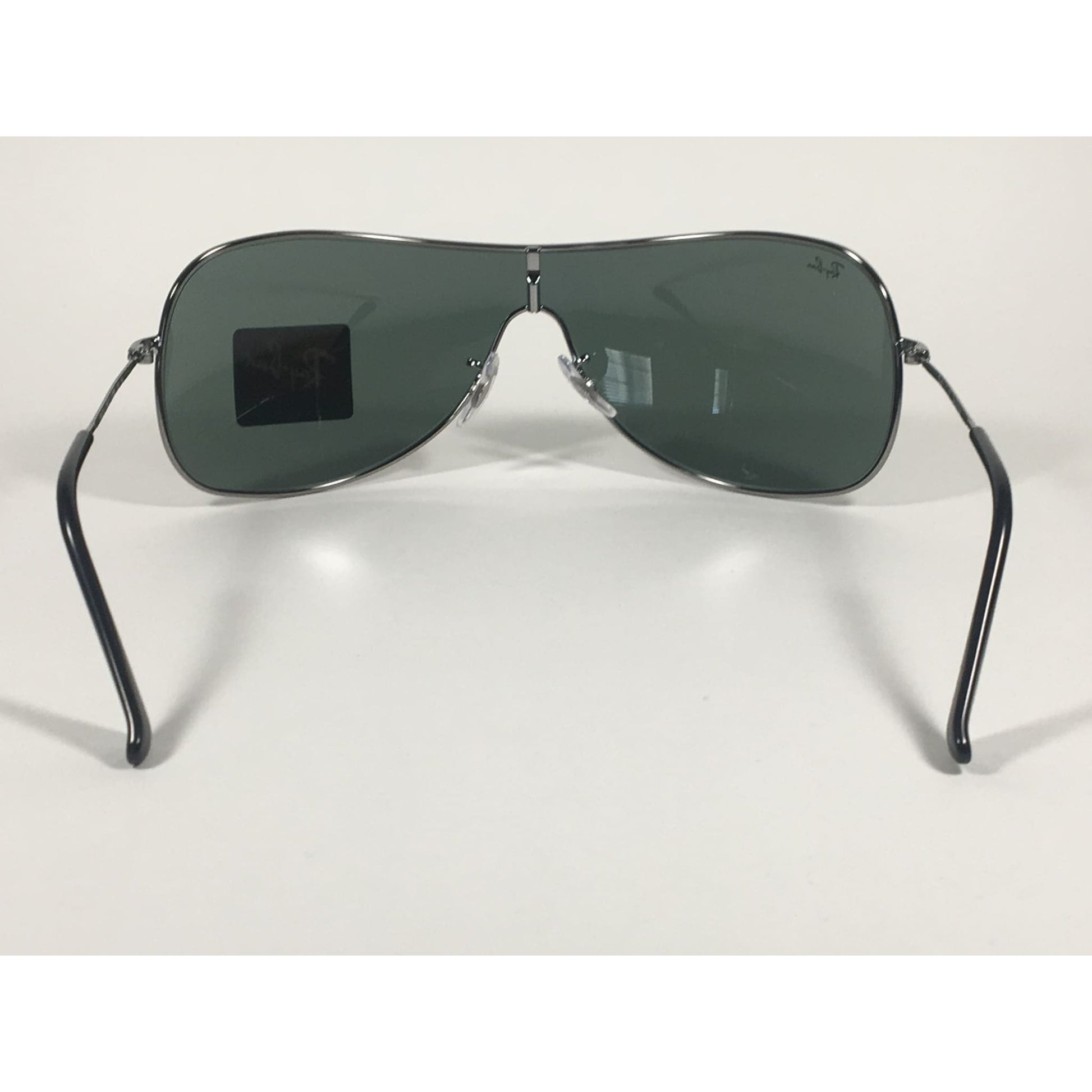 Ray-Ban Highstreet Shield Sunglasses Gunmetal Frame Green Lens RB3211 004/71 - Sunglasses