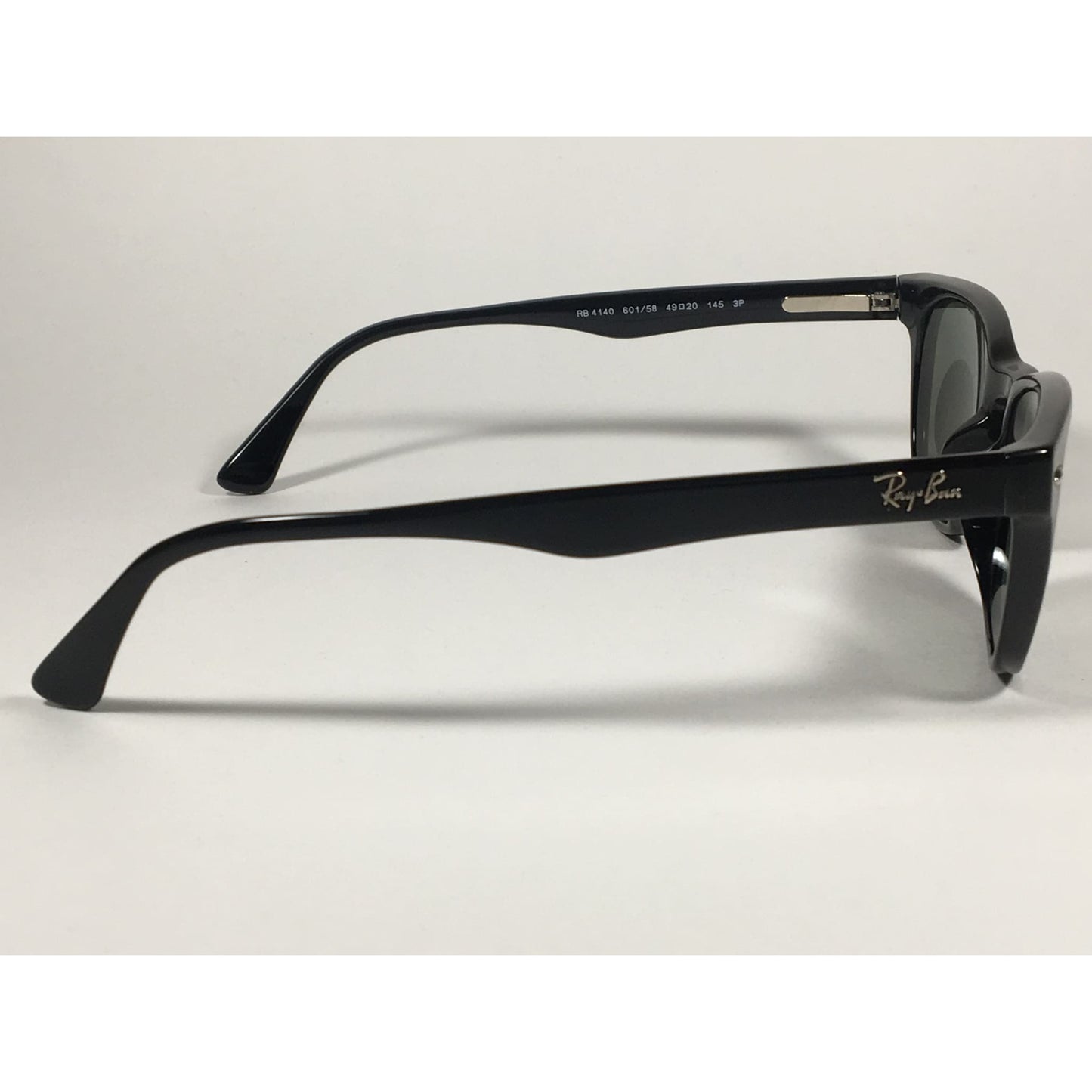 Ray-Ban Polarized Keyhole Wayfarer Sunglasses Black Gloss Frame Green Lens RB4140 601/58 - Sunglasses