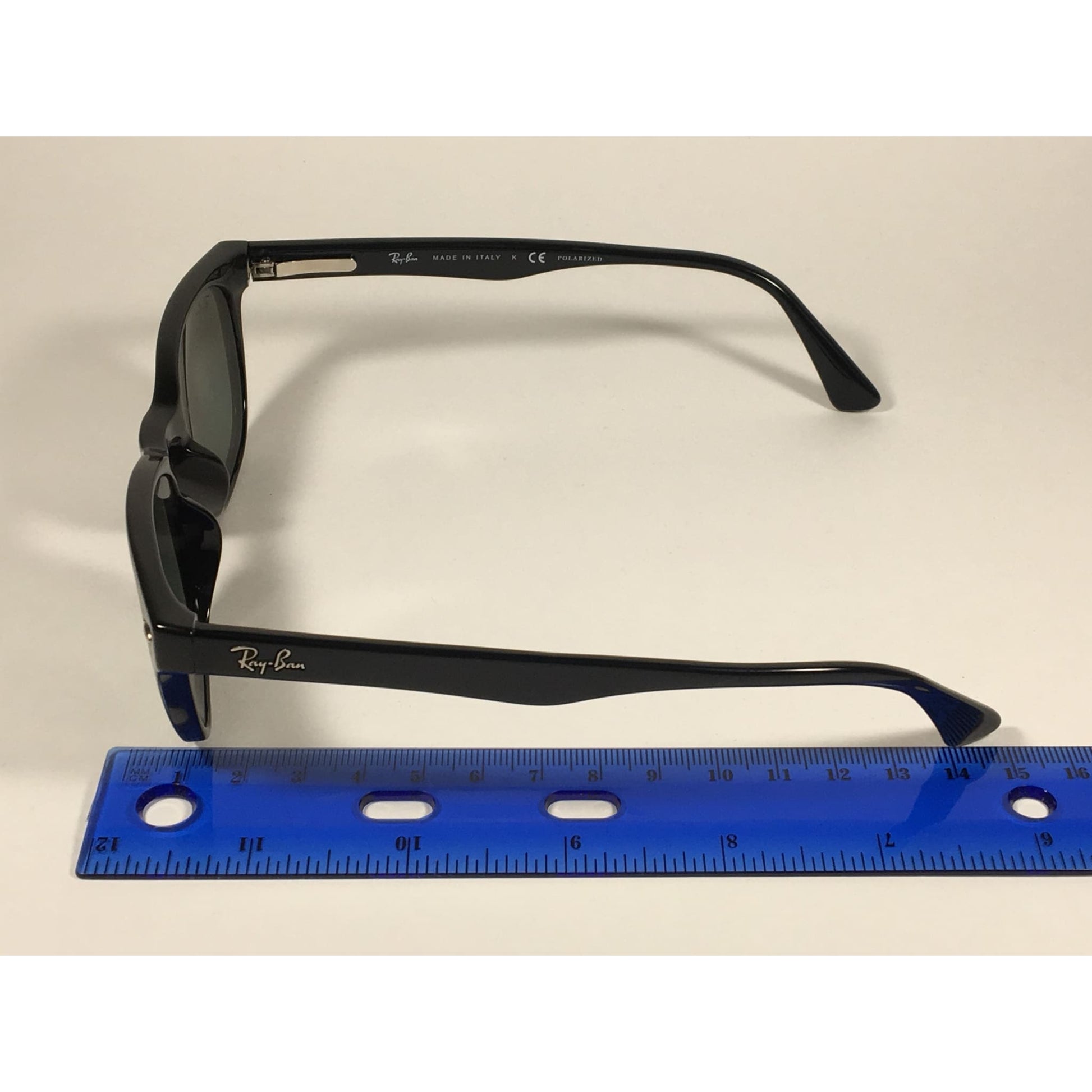 Ray-Ban Polarized Keyhole Wayfarer Sunglasses Black Gloss Frame Green Lens RB4140 601/58 - Sunglasses