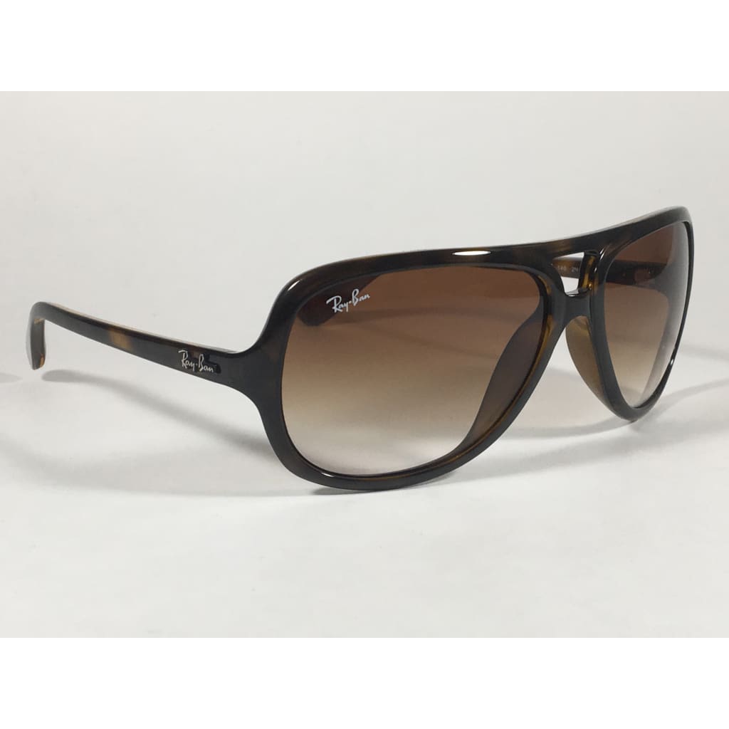 Ray-Ban Polarized Turbo Aviator Sunglasses Havana Brown With Brown Gradient Mens Rb4162 710/51 - Sunglasses