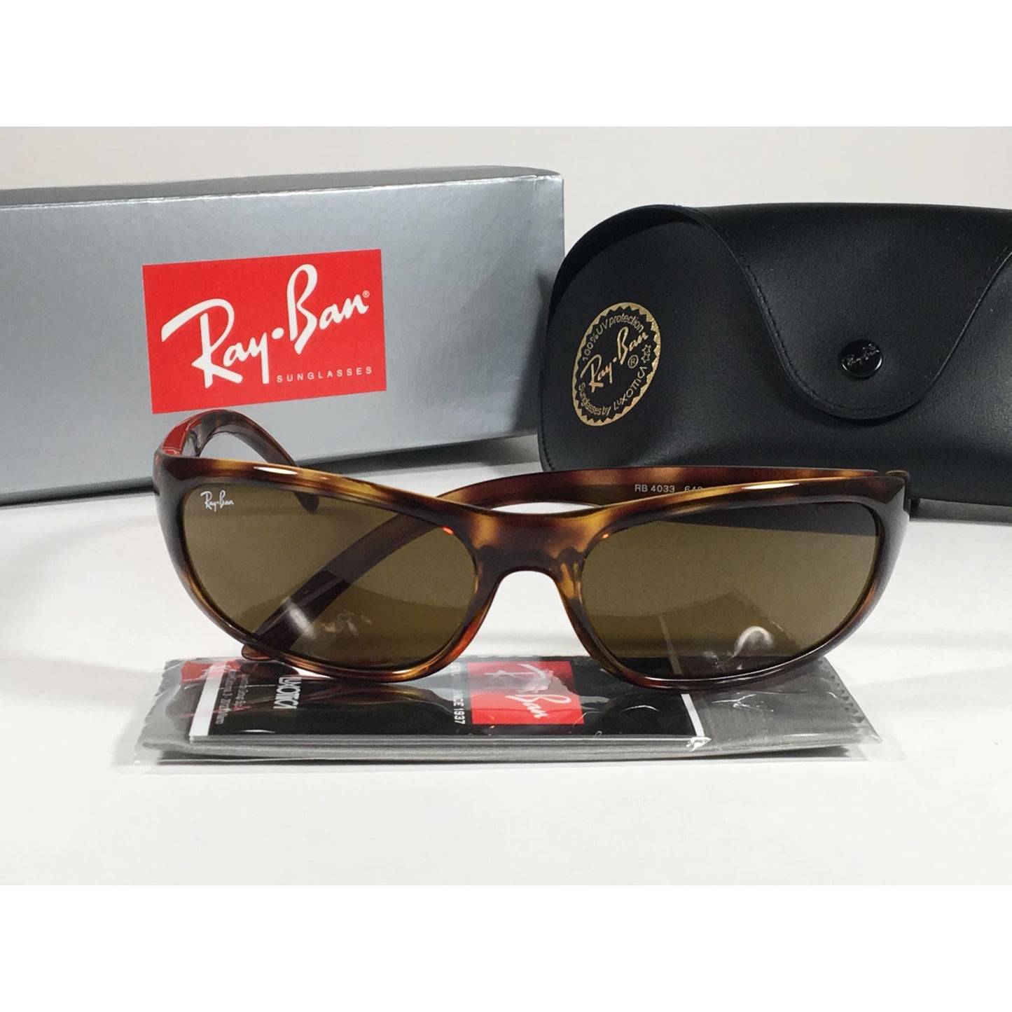 Ray-Ban Predator Mens Sunglasses RB4033 642/73 Sport Wrap Havana Tortoise Brown Lens - Sunglasses
