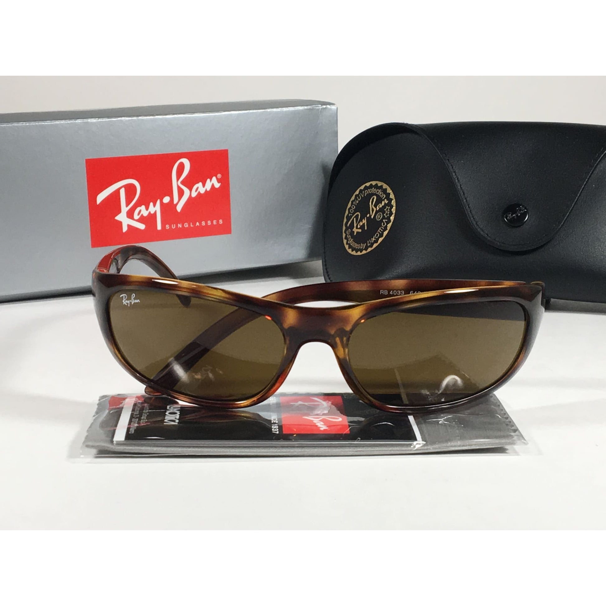 Ray-Ban Predator Mens Sunglasses RB4033 642/73 Sport Wrap Havana Tortoise Brown Lens - Sunglasses