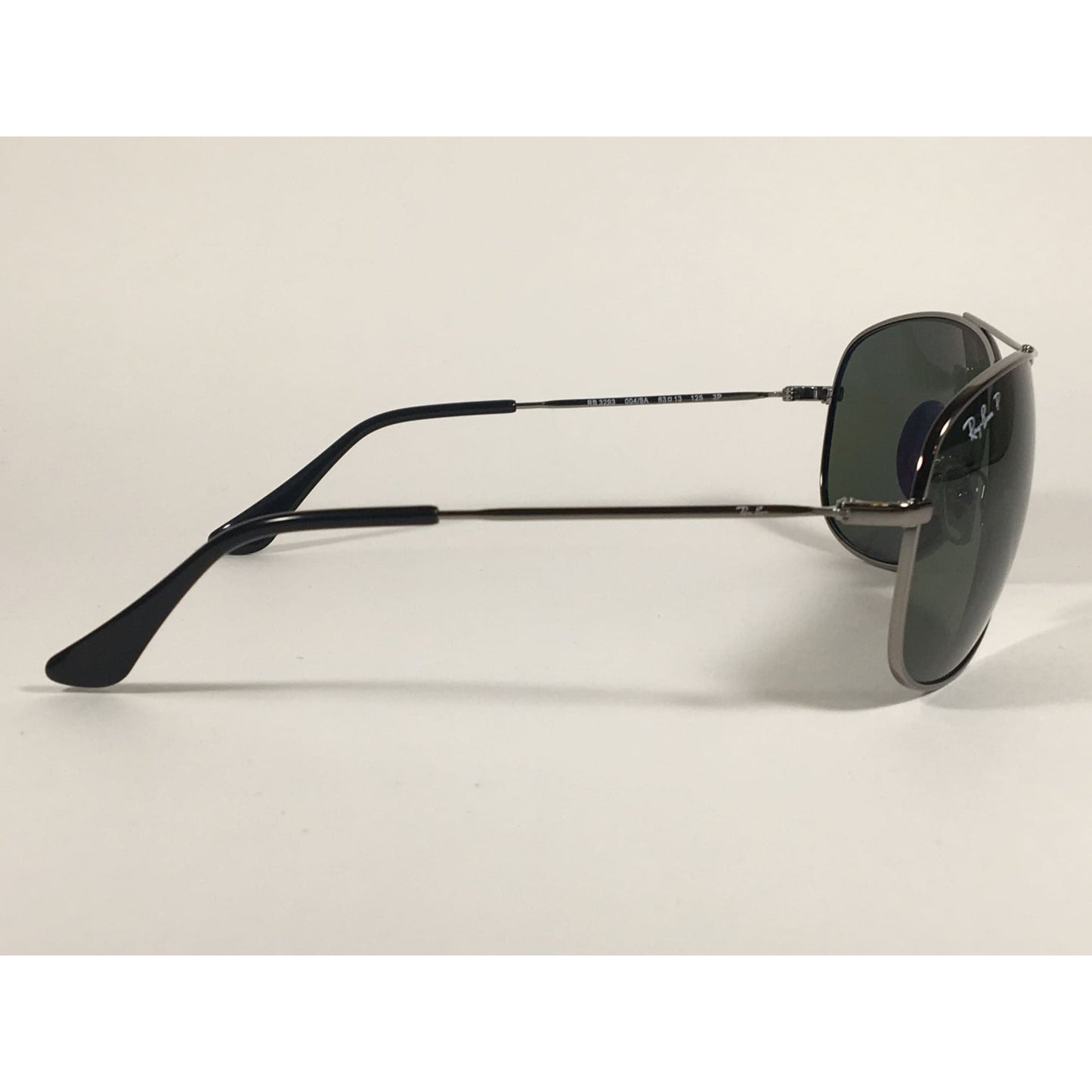 Ray-Ban RB3293 004/9A Highstreet Polarized Aviator Sunglasses Gunmetal Gray Frame Green Lens - Sunglasses