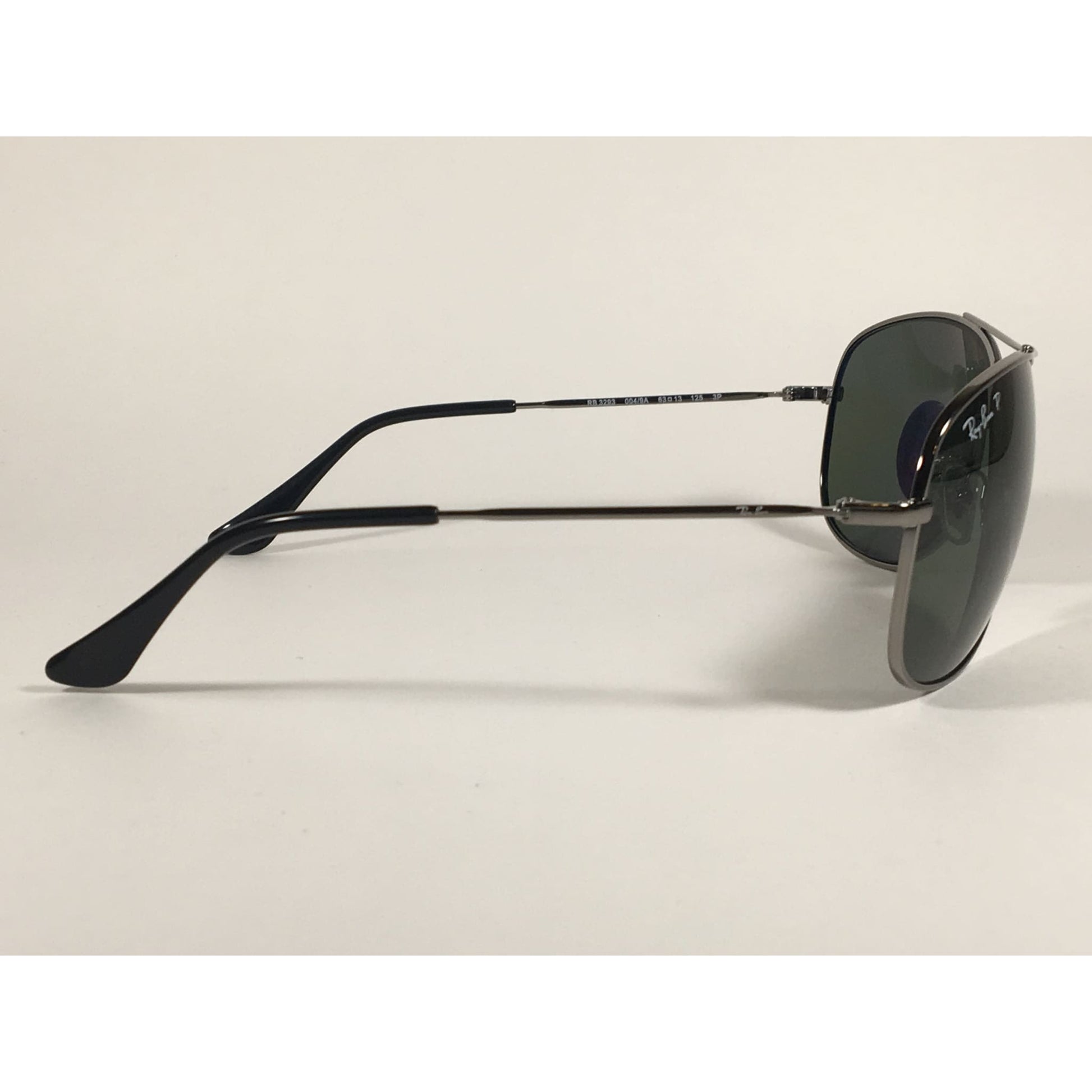 Ray-Ban RB3293 004/9A Highstreet Polarized Aviator Sunglasses Gunmetal Gray Frame Green Lens - Sunglasses