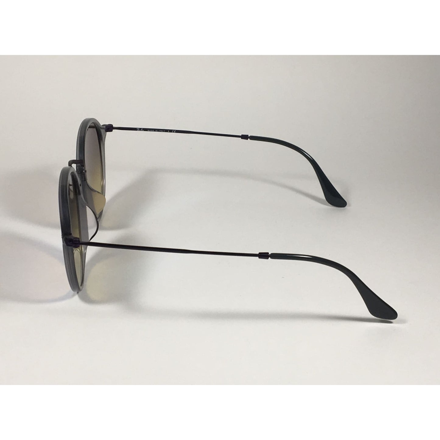 Ray-Ban Round Flat Sunglasses Purple And Gray Frame Blue Flash Lens RB2447NF 6255/4O - Sunglasses