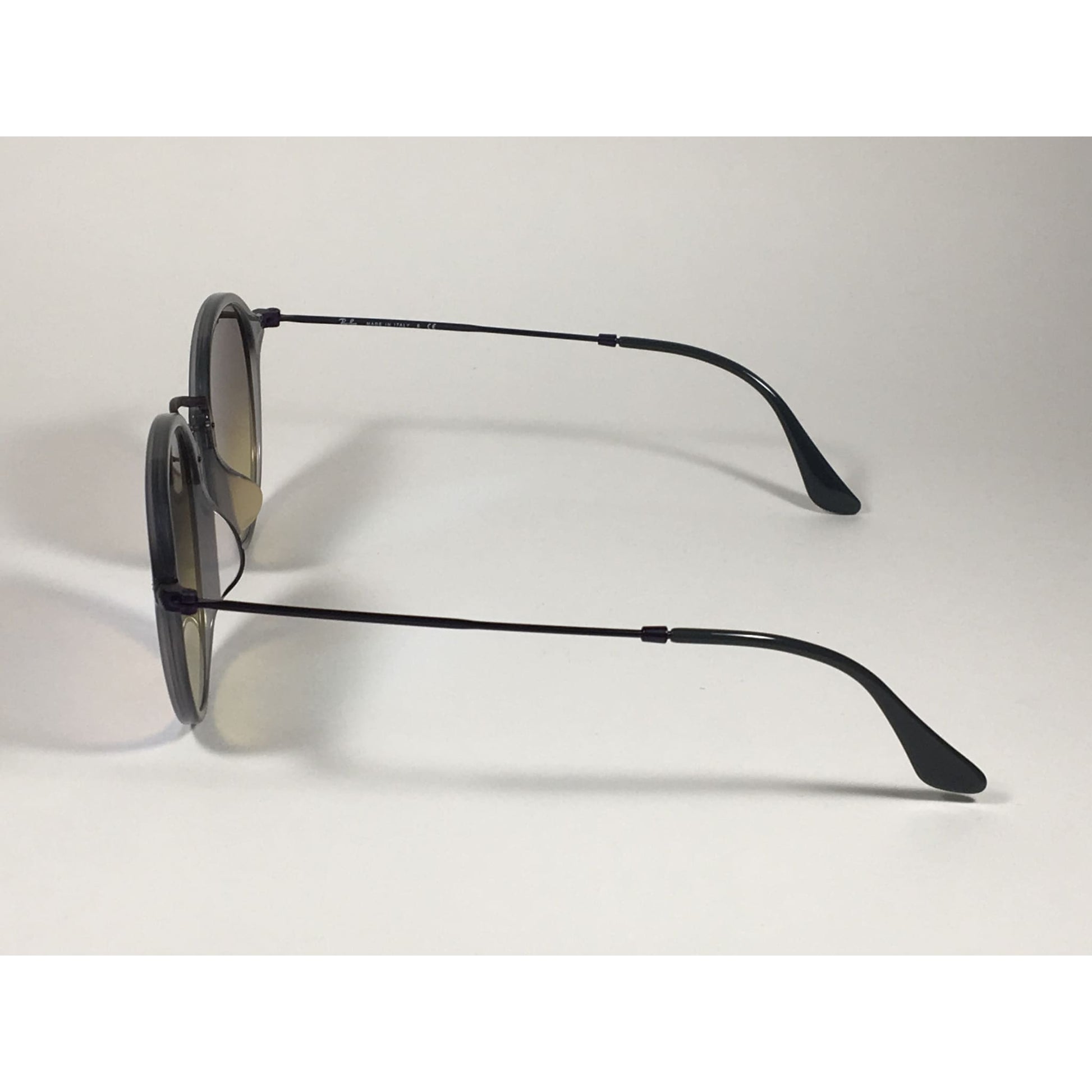 Ray-Ban Round Flat Sunglasses Purple And Gray Frame Blue Flash Lens RB2447NF 6255/4O - Sunglasses