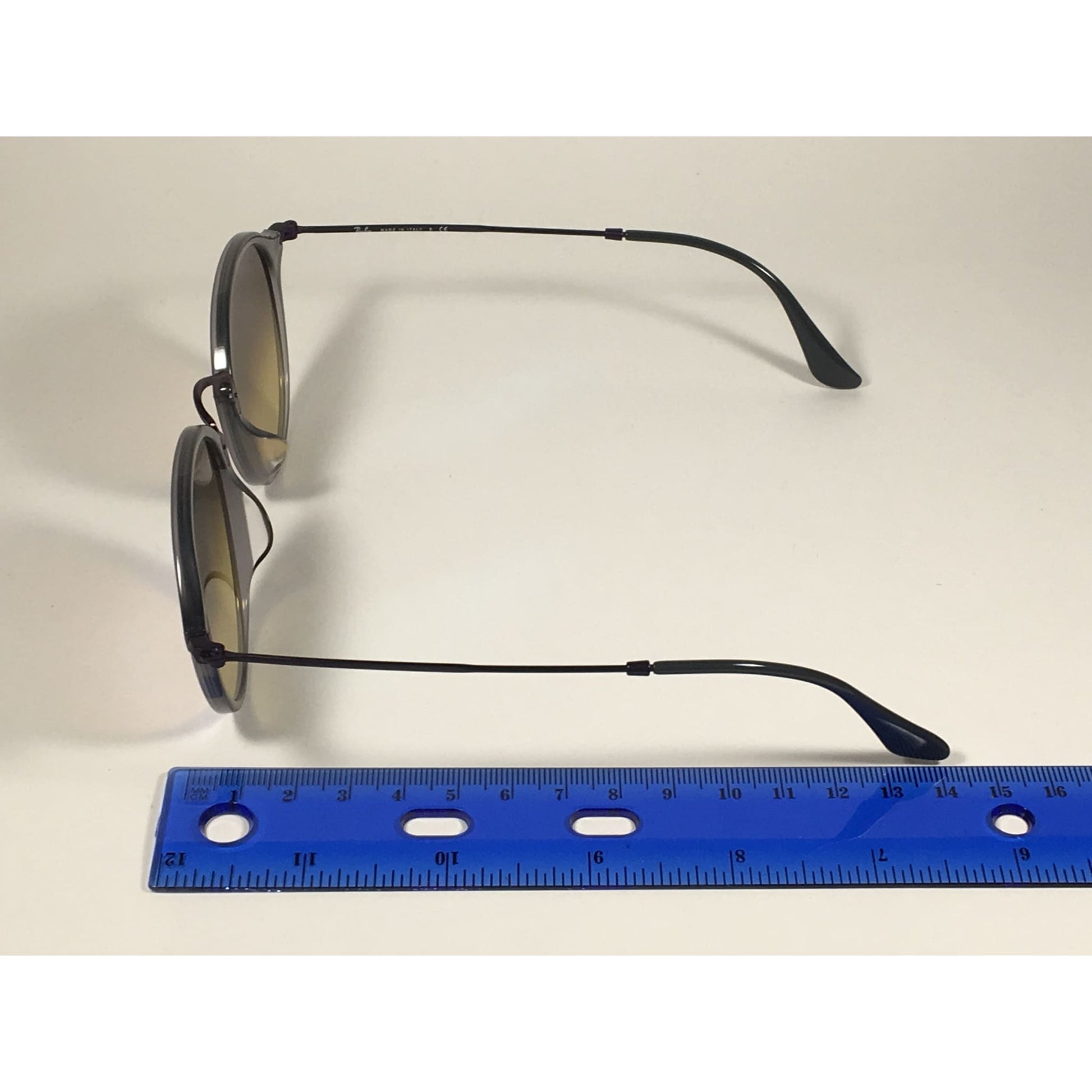 Ray-Ban Round Flat Sunglasses Purple And Gray Frame Blue Flash Lens RB2447NF 6255/4O - Sunglasses