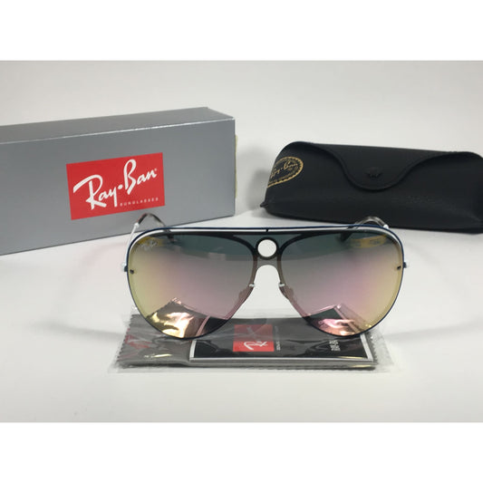 Ray-Ban Shooter Shield Aviator Sunglasses Pink Gray Mirror Lens RB3605N 91004Z - Sunglasses