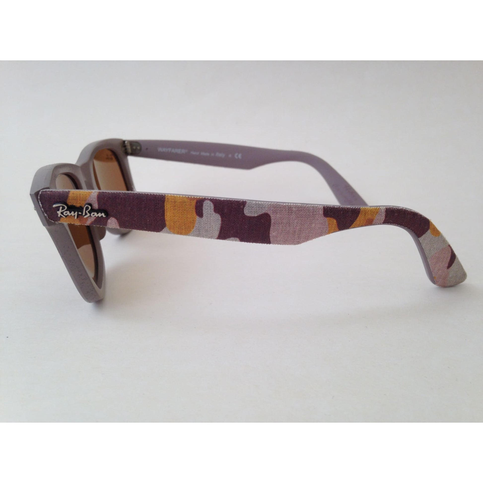 Ray-Ban Urban Camo Wayfarer Sunglasses Gray Matte Beige Frame Brown B-15 Lens - Sunglasses