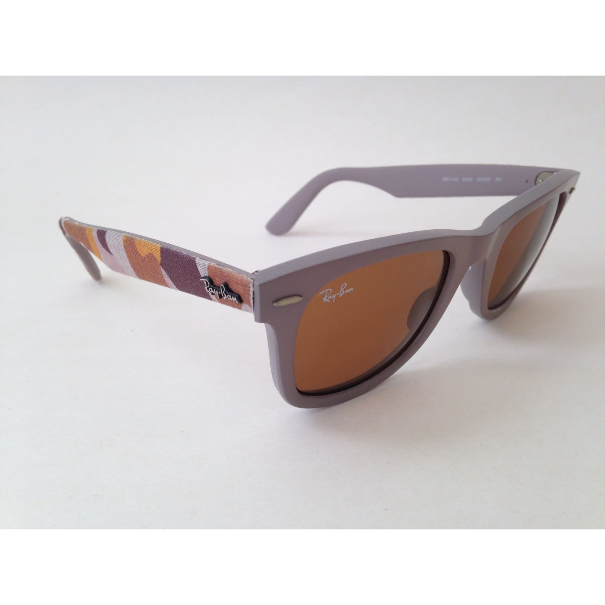 Ray-Ban Urban Camo Wayfarer Sunglasses Gray Matte Beige Frame Brown B-15 Lens - Sunglasses