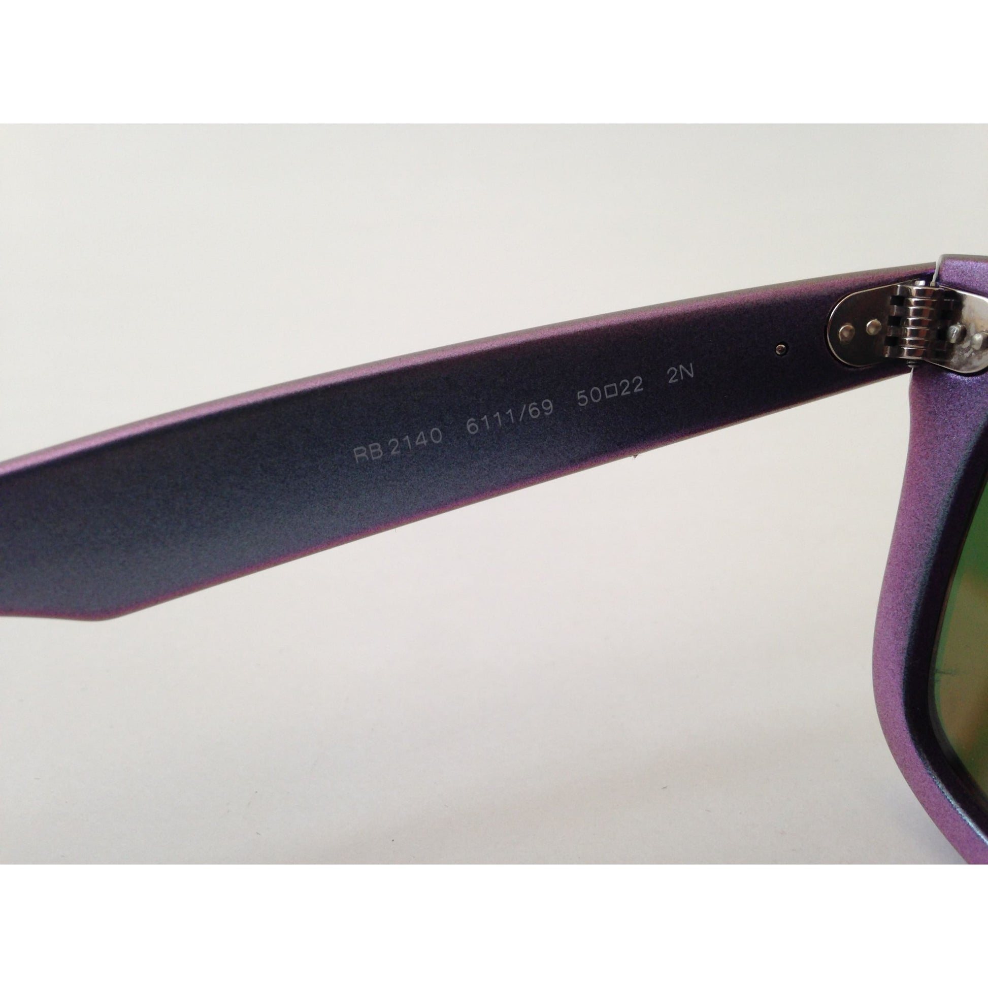Ray-Ban Wayfarer Sunglasses Purple Blue Frame Orange Mirror Lens Mars Cosmo RB2140 6111 69 - Sunglasses
