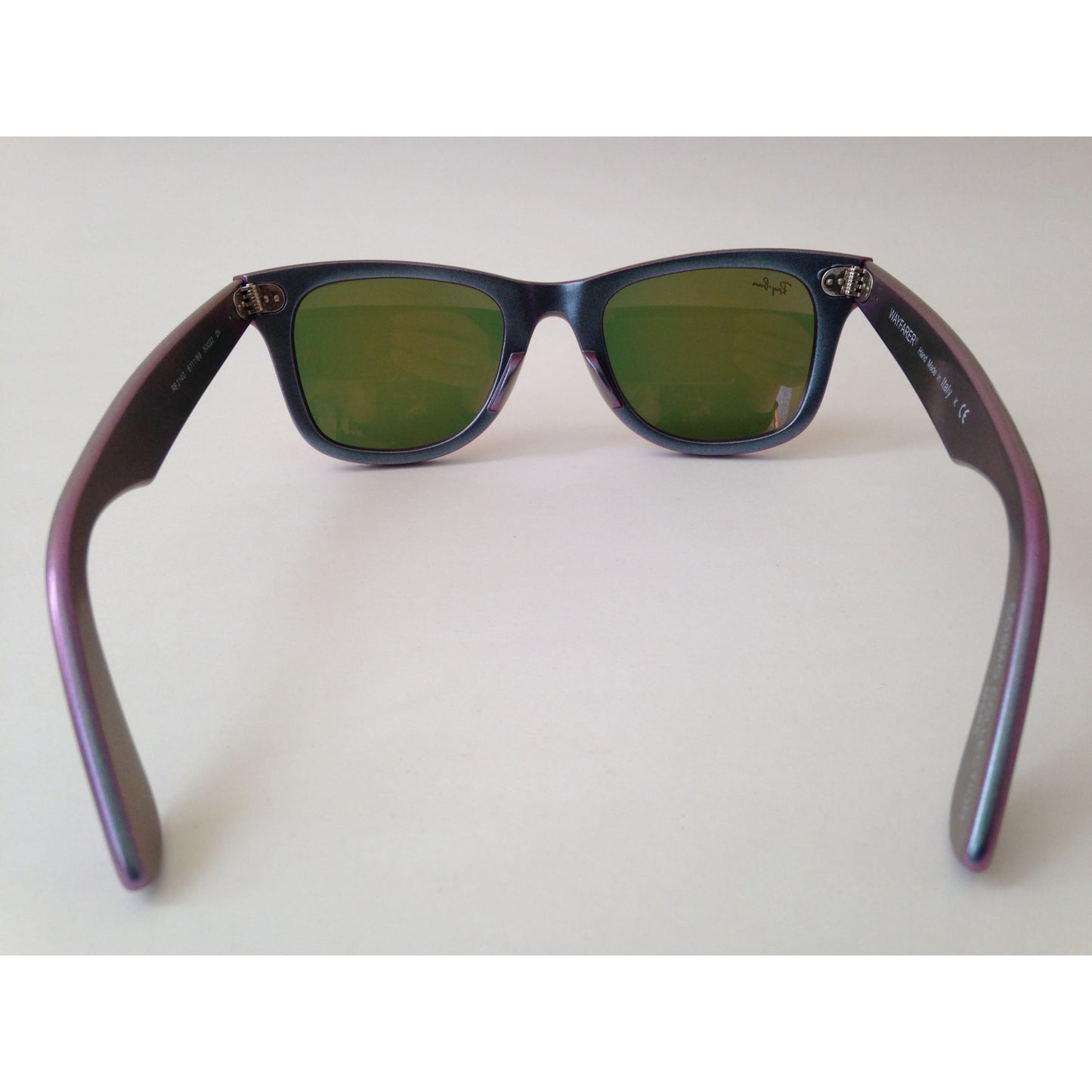 Ray-Ban Wayfarer Sunglasses Purple Blue Frame Orange Mirror Lens Mars Cosmo RB2140 6111 69 - Sunglasses