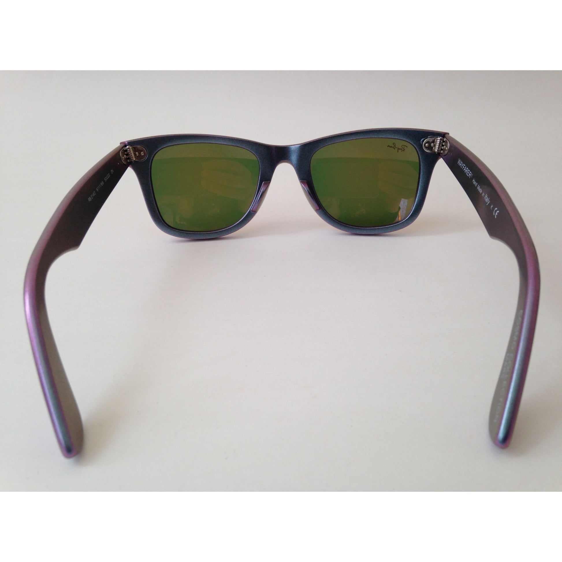 Ray-Ban Wayfarer Sunglasses Purple Blue Frame Orange Mirror Lens Mars Cosmo RB2140 6111 69 - Sunglasses