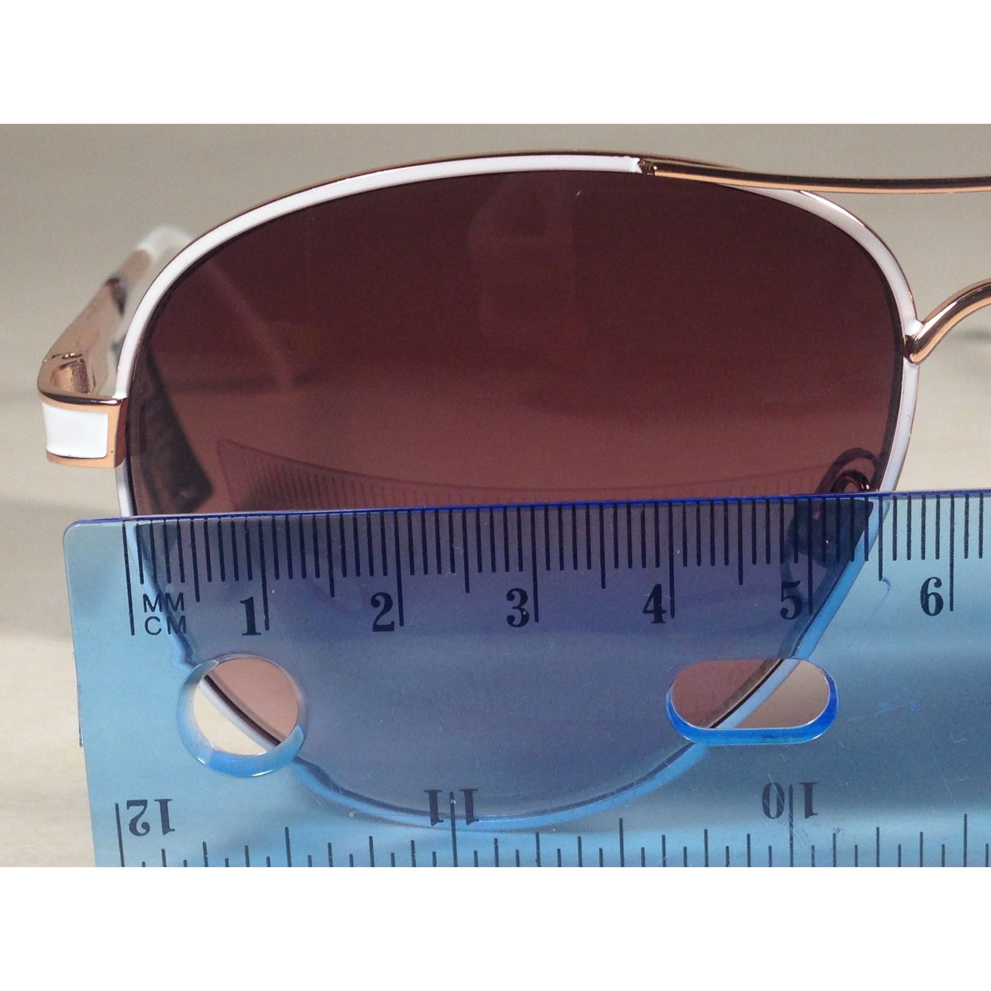Steve Madden Aviator Pilot Sunglasses Brown Gradient S5602 Rose Gold White - Sunglasses