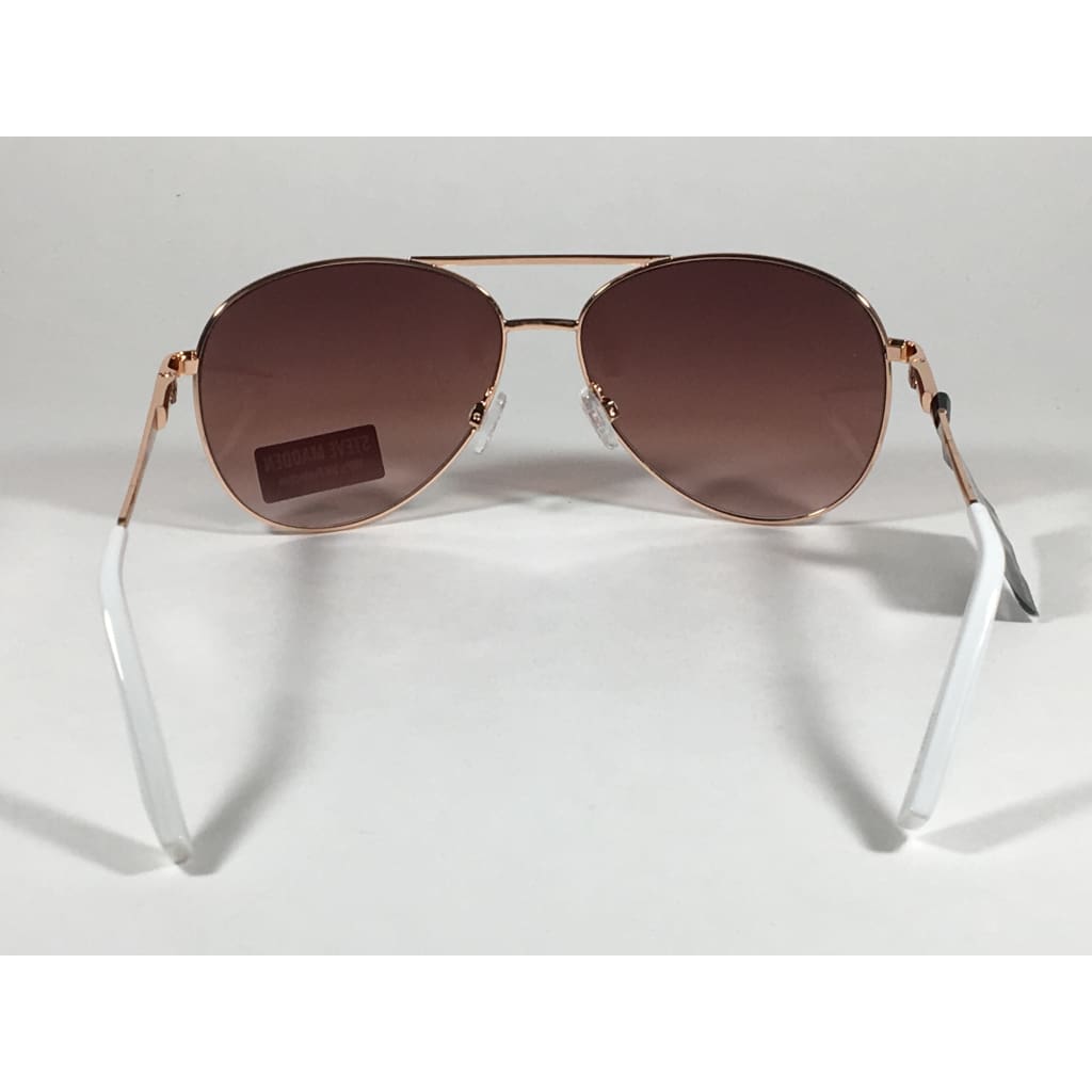 Steve Madden Aviator Sunglasses Rose Gold White Brown Gradient Lens SM –  TheSunglassFashion