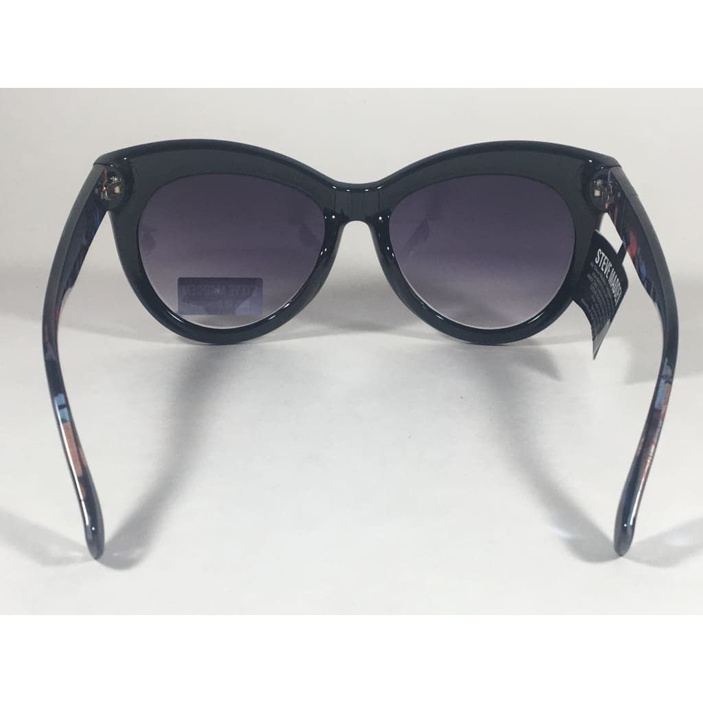 Steve Madden Oversize Cat Eye Sunglasses Black Blue Floral Print Smoke Lens Sm879180 Black Blue - Sunglasses