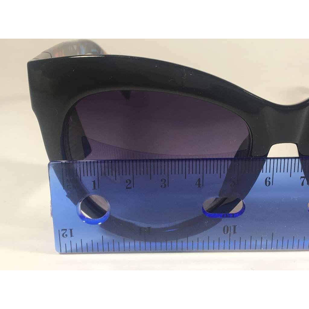 Steve Madden Oversize Cat Eye Sunglasses Black Blue Floral Print Smoke Lens Sm879180 Black Blue - Sunglasses