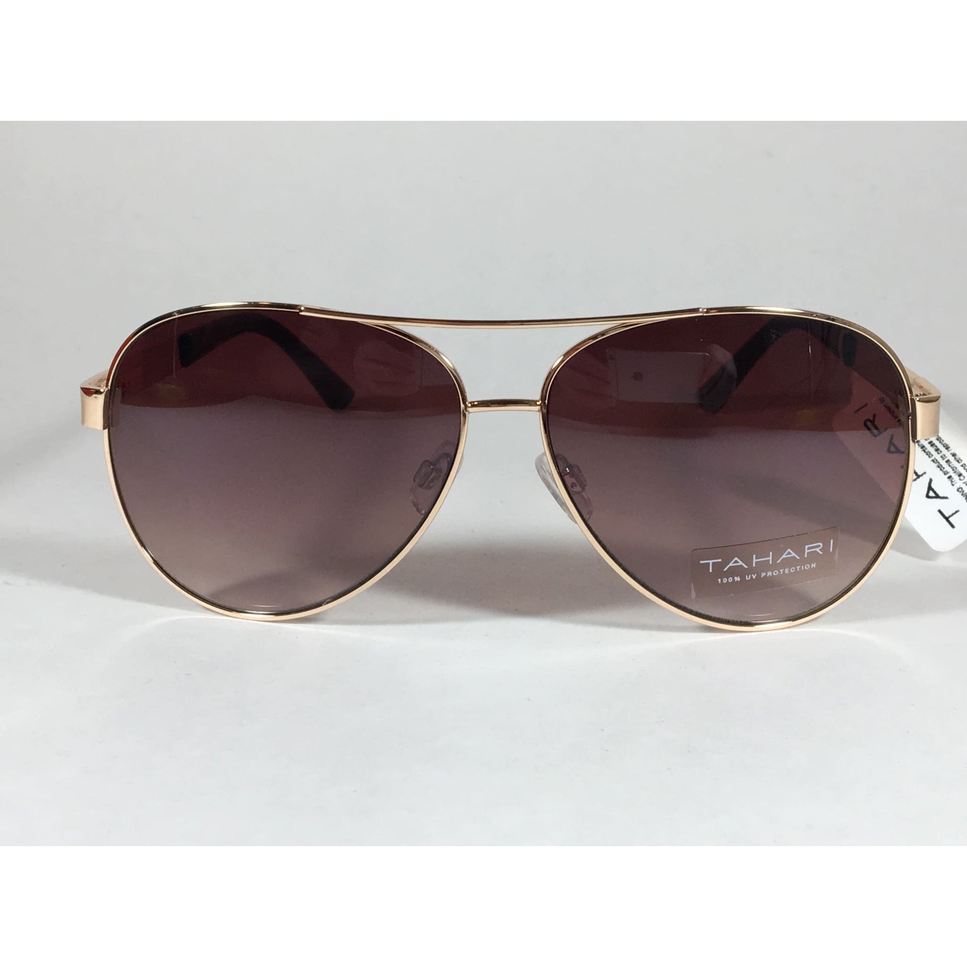 Tahari Aviator Sunglasses Gold Brown Metal Frame Gradient Lens Th527 Gld - Sunglasses
