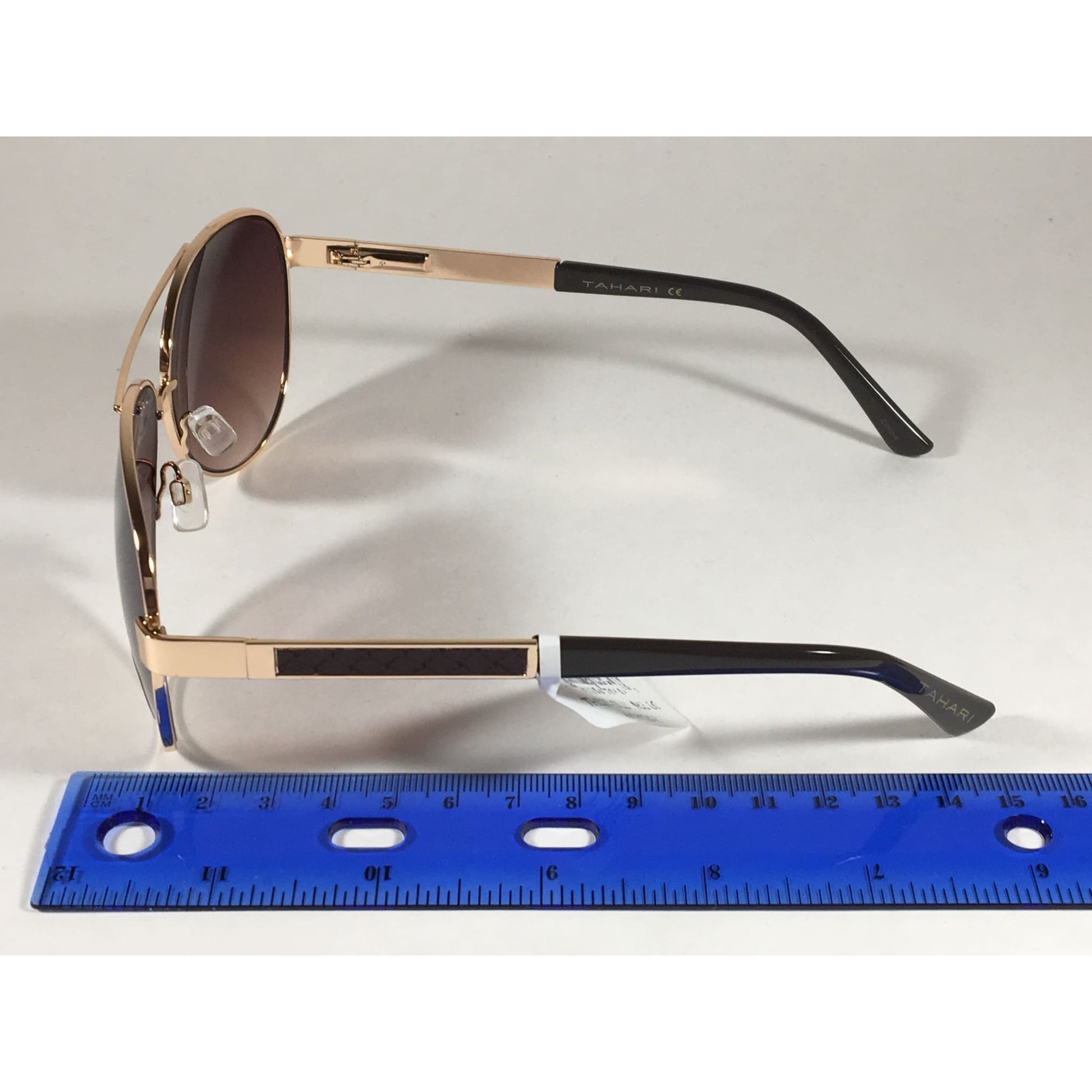 Tahari Aviator Sunglasses Gold Brown Metal Frame Gradient Lens Th527 Gld - Sunglasses