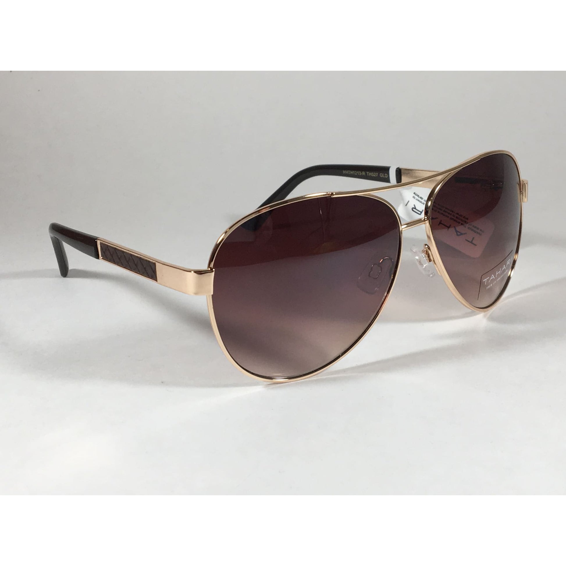 Tahari Aviator Sunglasses Gold Brown Metal Frame Gradient Lens Th527 Gld - Sunglasses