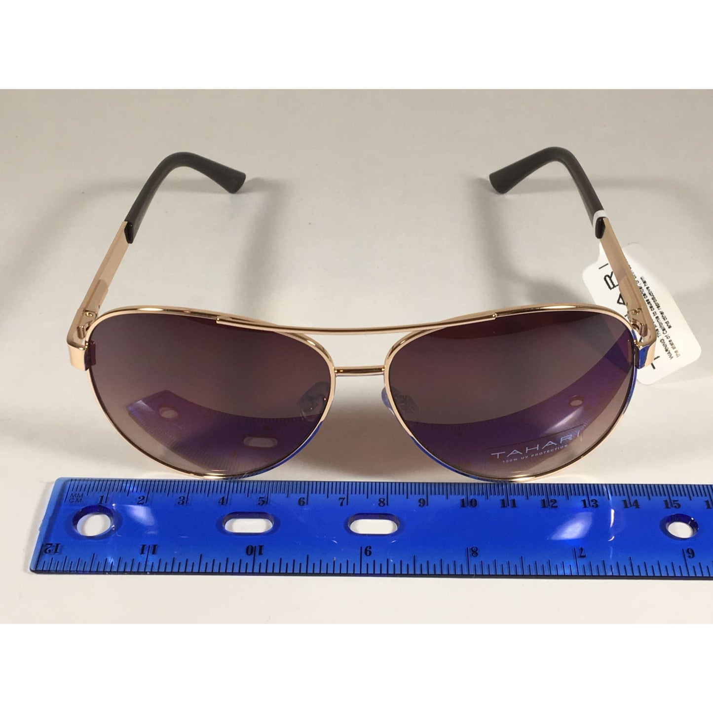 Tahari Aviator Sunglasses Gold Brown Metal Frame Gradient Lens Th527 Gld - Sunglasses