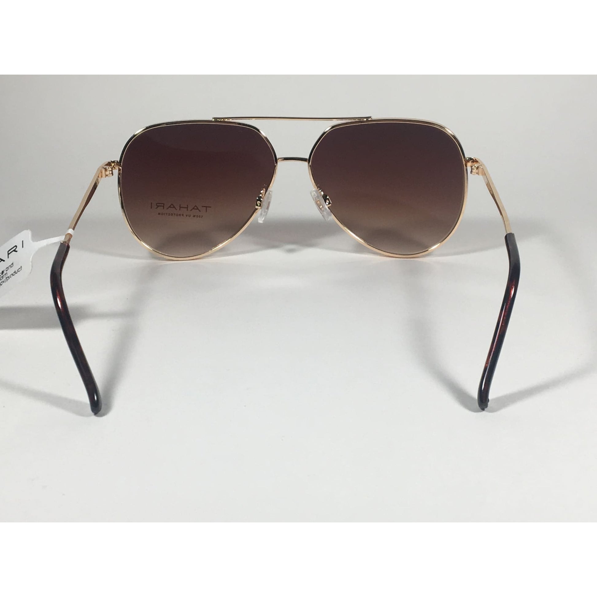 Tahari Aviator Sunglasses Gold Brown Tortoise Frame Gradient Lens TH758 GLDTS - Sunglasses